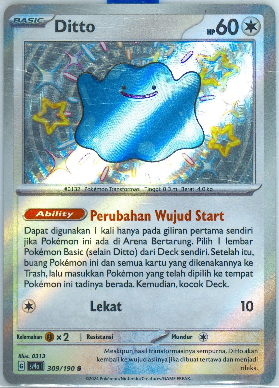 Ditto S (309) 2024 Pokemon Indonesian Sv4a I-Shiny Treasure EX
