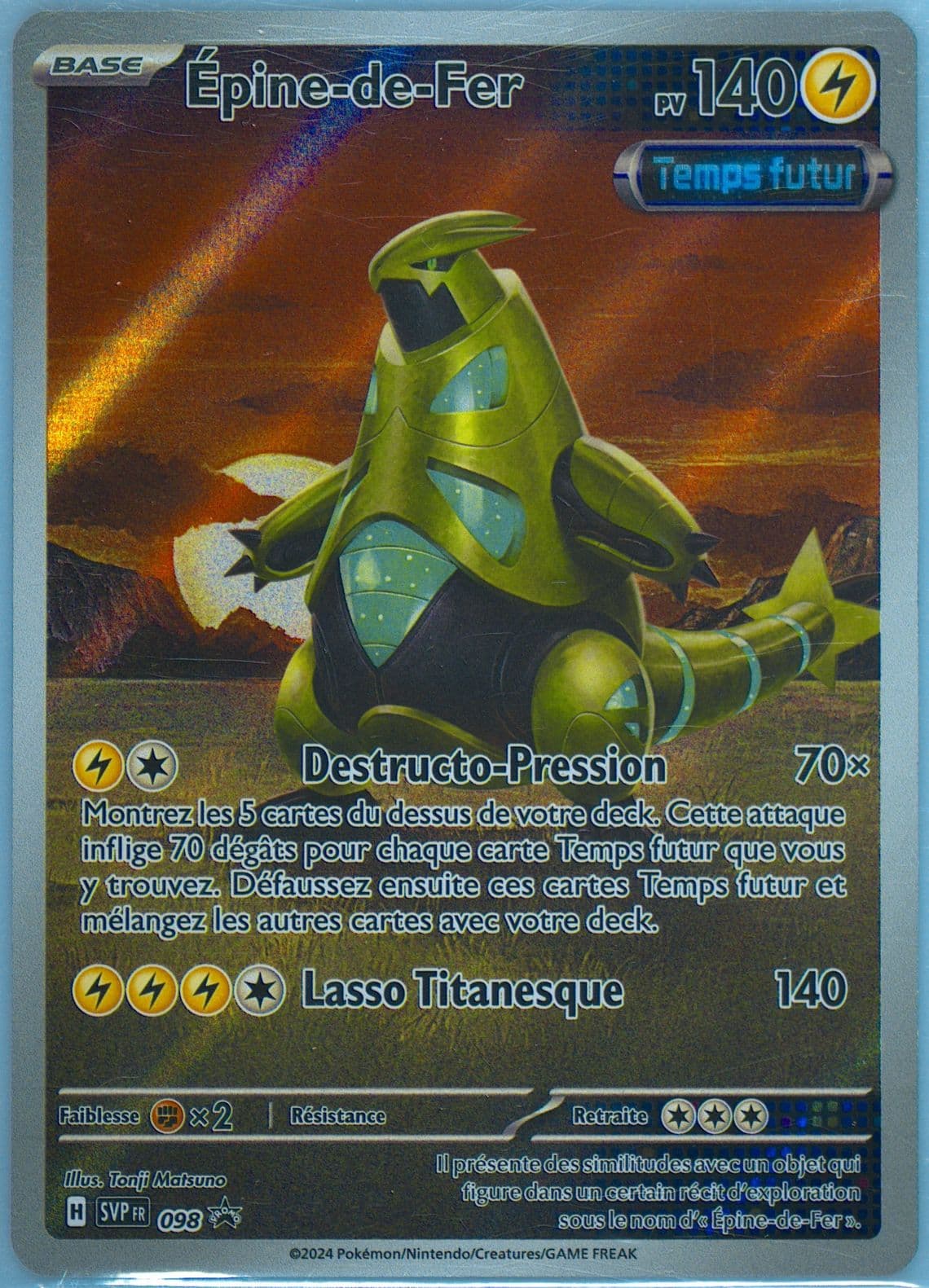 Iron Thorns Temporal Forces Elite Trainer Box-Iron Leaves (098) 2024 Pokemon French Svp FR-SV Black Star Promo