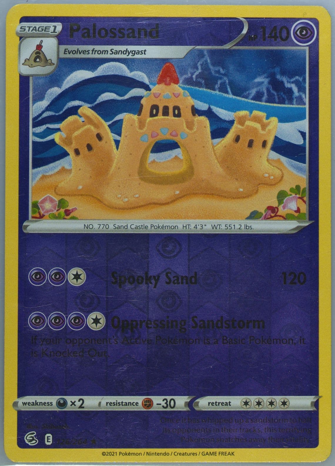 Palossand-Reverse Foil (126) 2021 Pokemon Sword & Shield Fusion Strike