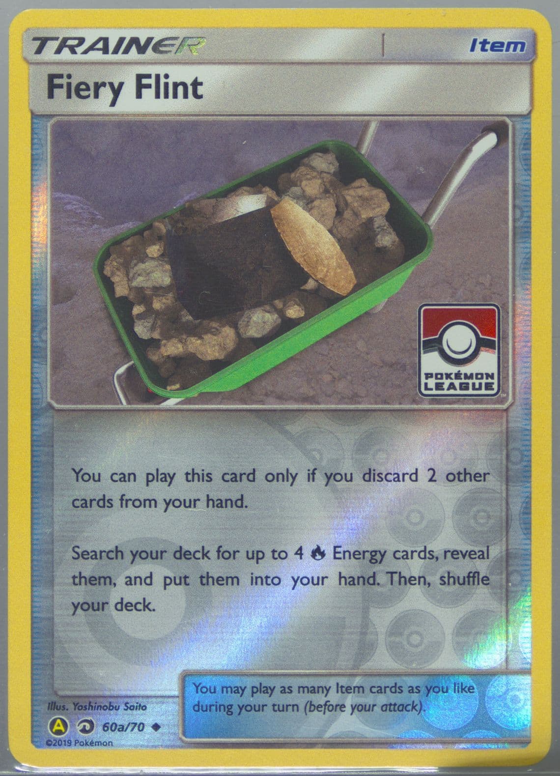 Fiery Flint-Reverse Foil 2020 Yellow A Alternate Art Pokemon League (60a) 2018 Pokemon Sun & Moon Dragon Majesty