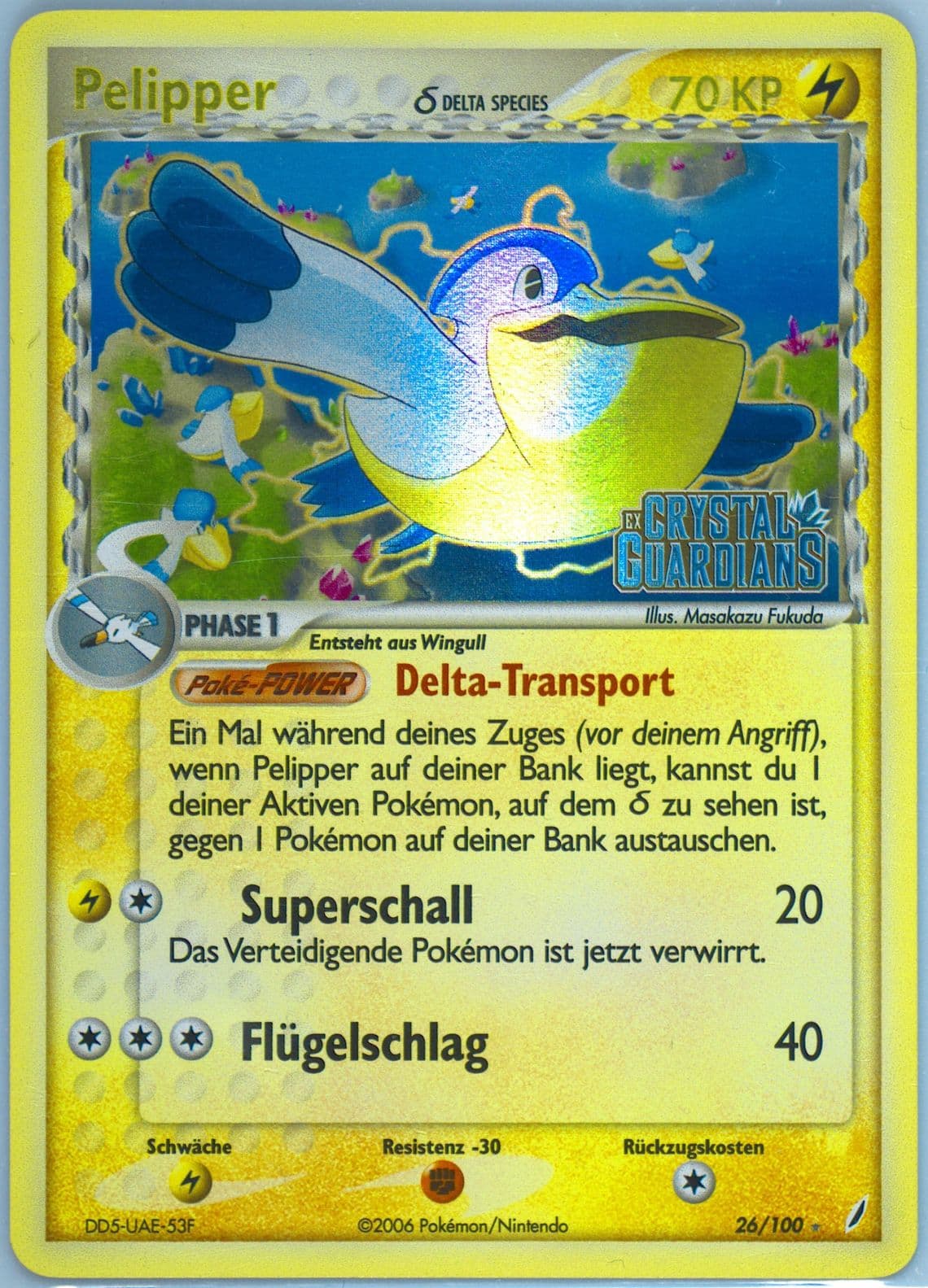 Pelipper-Reverse Foil German (26) 2006 Pokemon EX Crystal Guardians