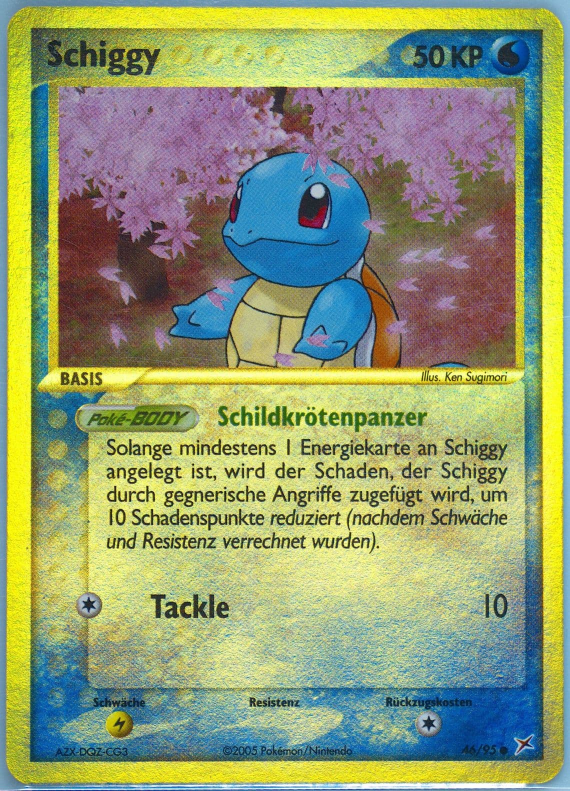 Schiggy-Reverse Foil (46) 2005 Pokemon German EX Team Magma VS Team Aqua