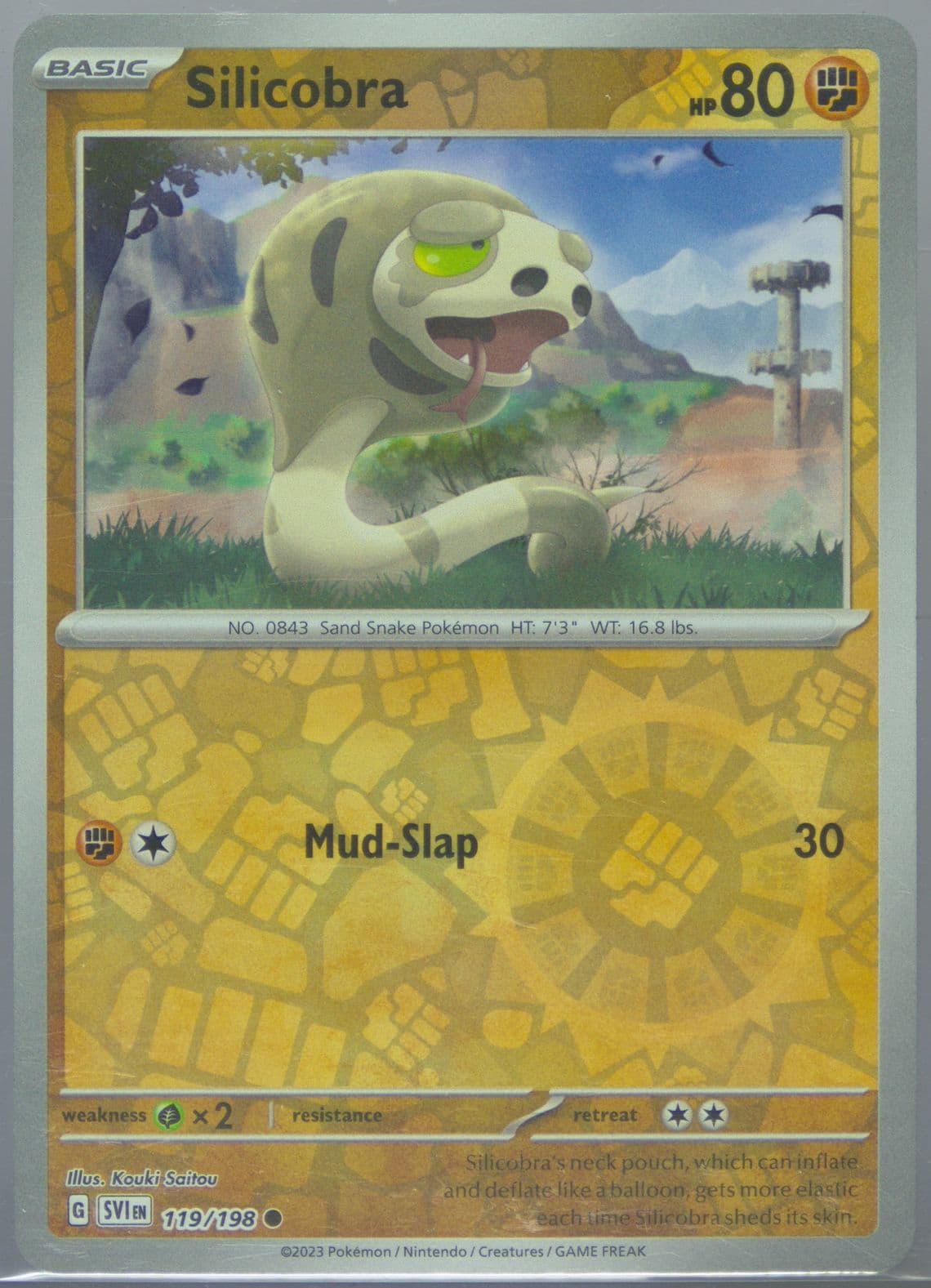 Silicobra Reverse Holo (119) 2023 Pokemon Svi EN-Scarlet & Violet