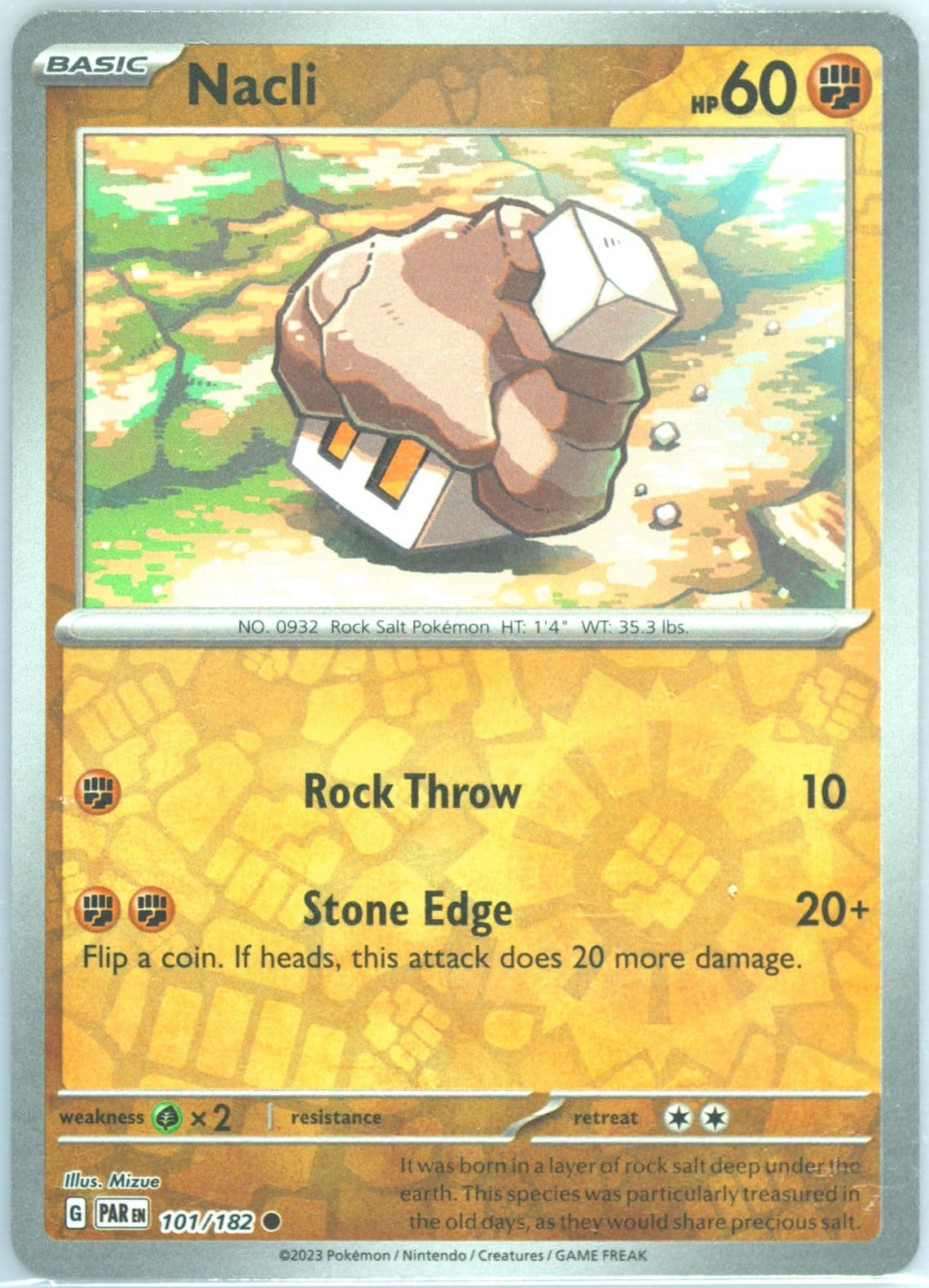 Nacli Reverse Holo (101) 2023 Pokemon Par EN-Paradox Rift