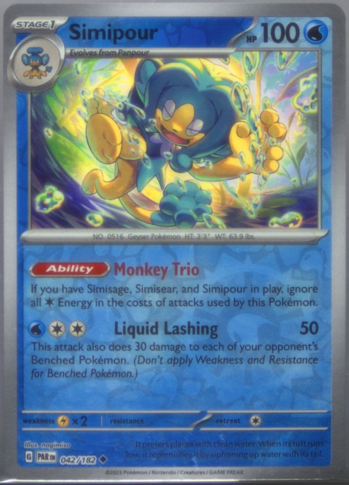 Simipour Reverse Holo (042) 2023 Pokemon Par EN-Paradox Rift