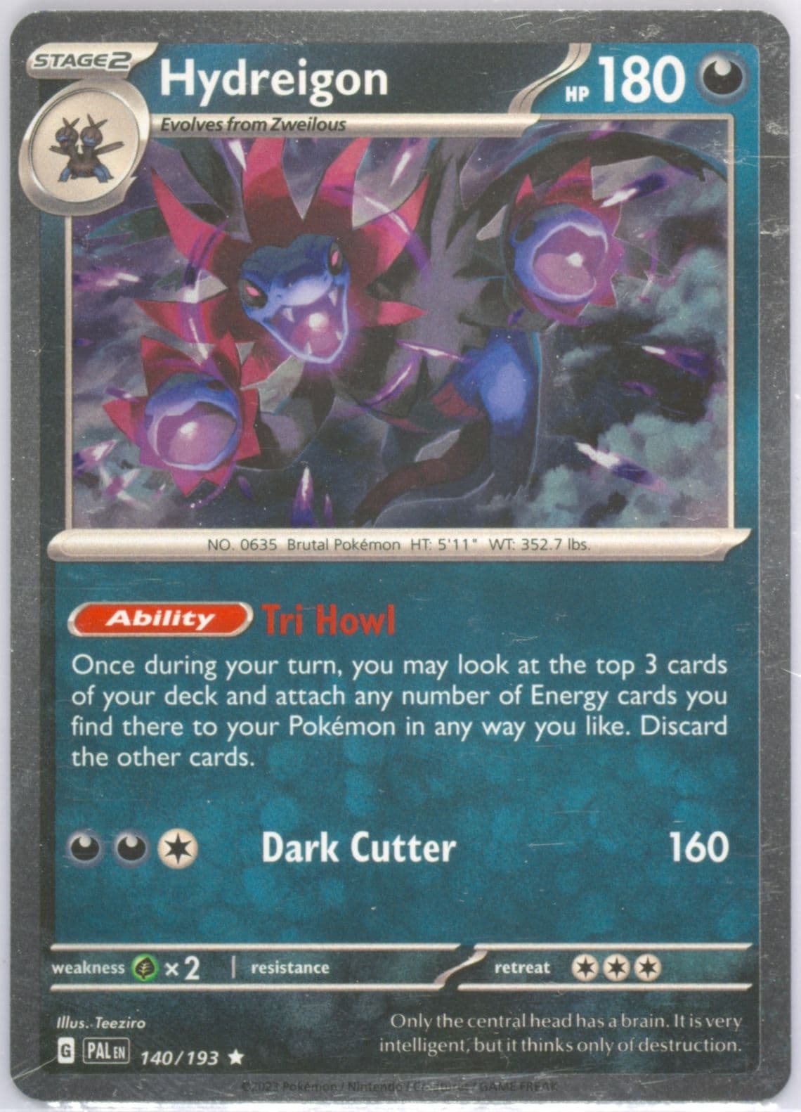 Hydreigon Paradox Rift Single Pack Blister (140) 2023 Pokemon Pal EN-Paldea Evolved