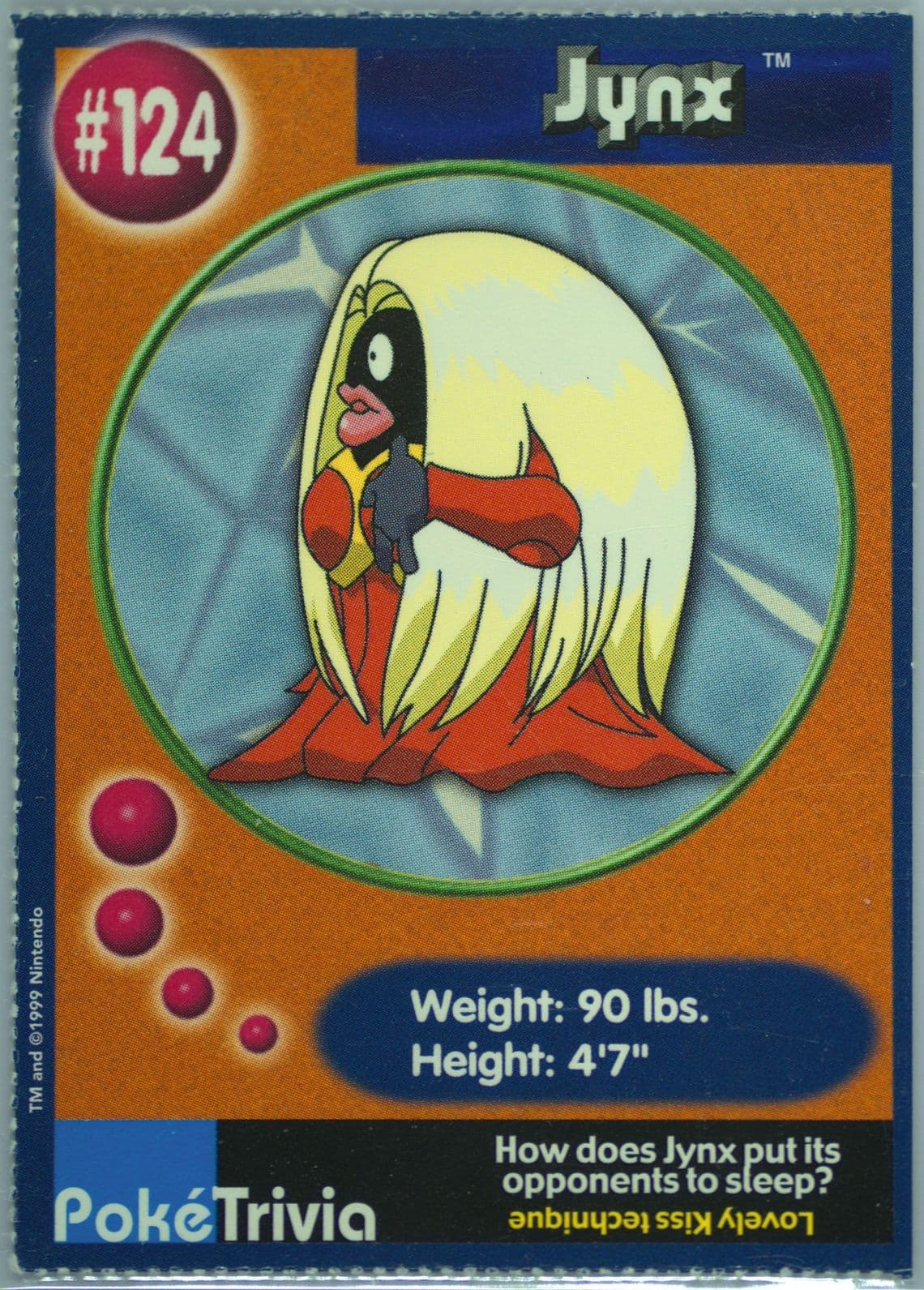 Jynx Perforated (124) 1999 Pokemon Burger King