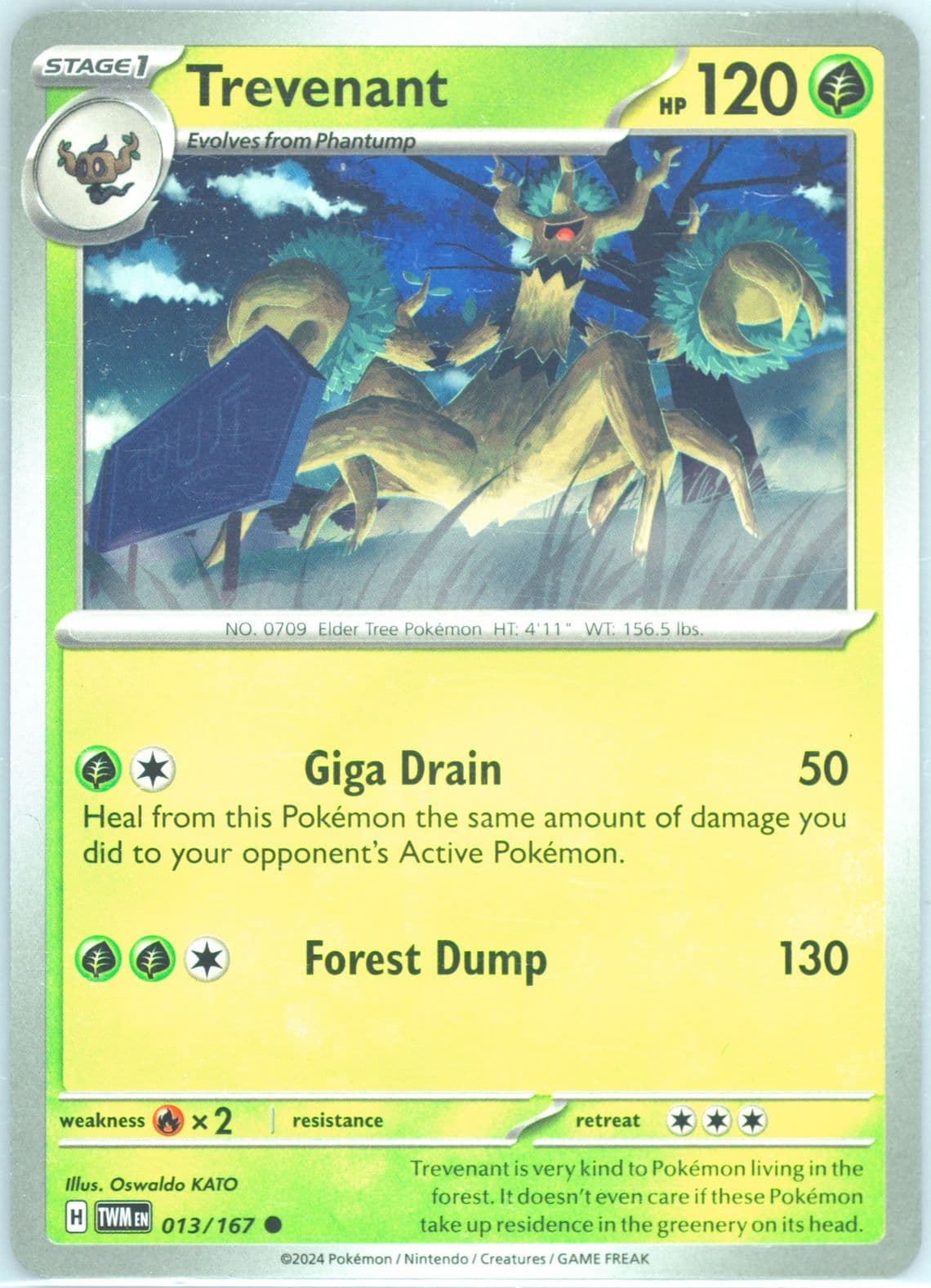Trevenant (013) 2024 Pokemon Twm EN-Twilight Masquerade