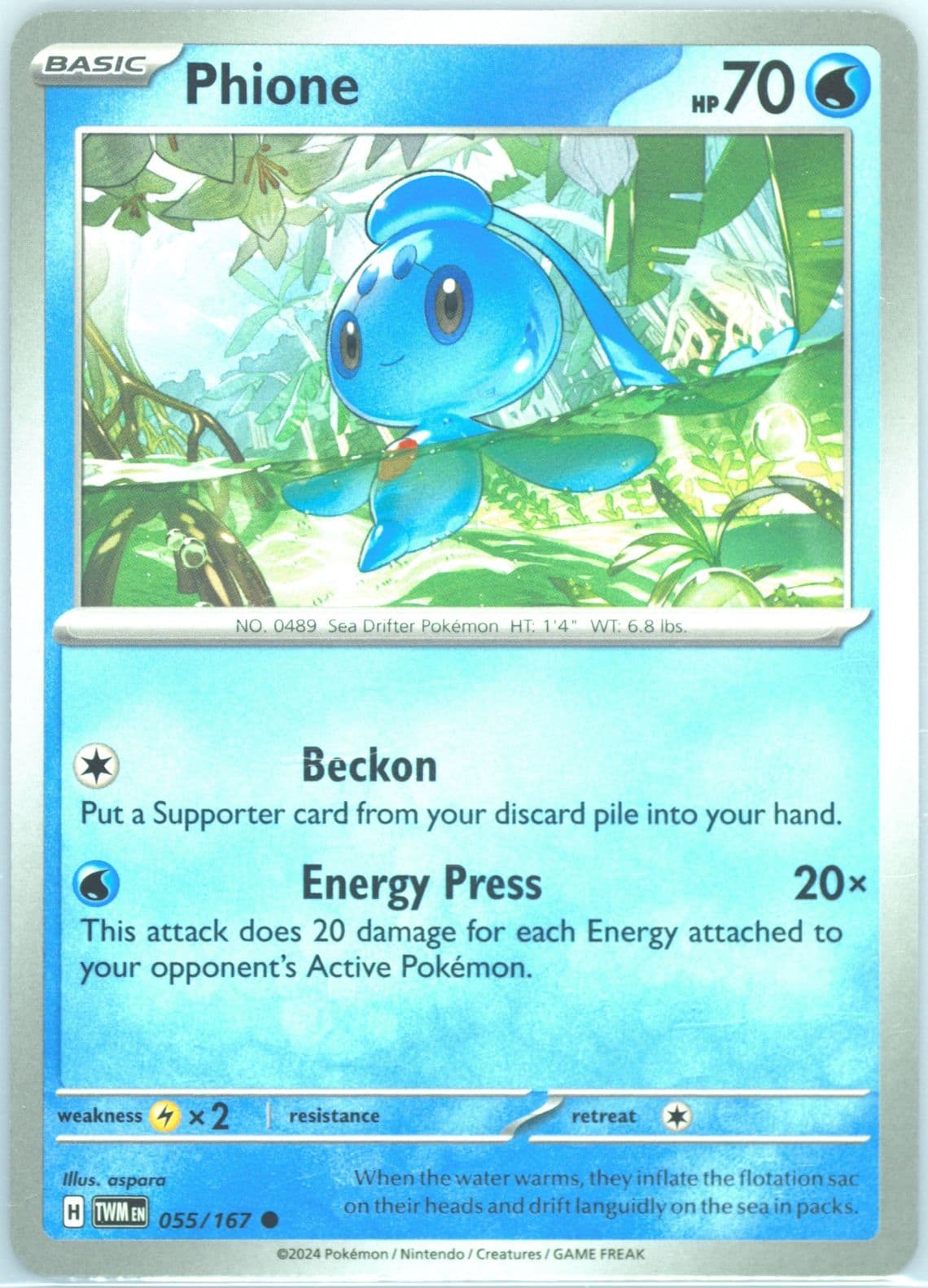 Phione (055) 2024 Pokemon Twm EN-Twilight Masquerade