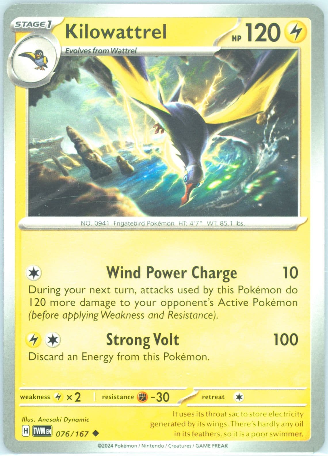 Kilowattrel (076) 2024 Pokemon Twm EN-Twilight Masquerade
