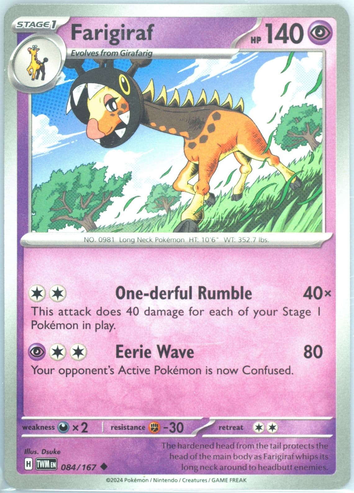 Farigiraf (084) 2024 Pokemon Twm EN-Twilight Masquerade