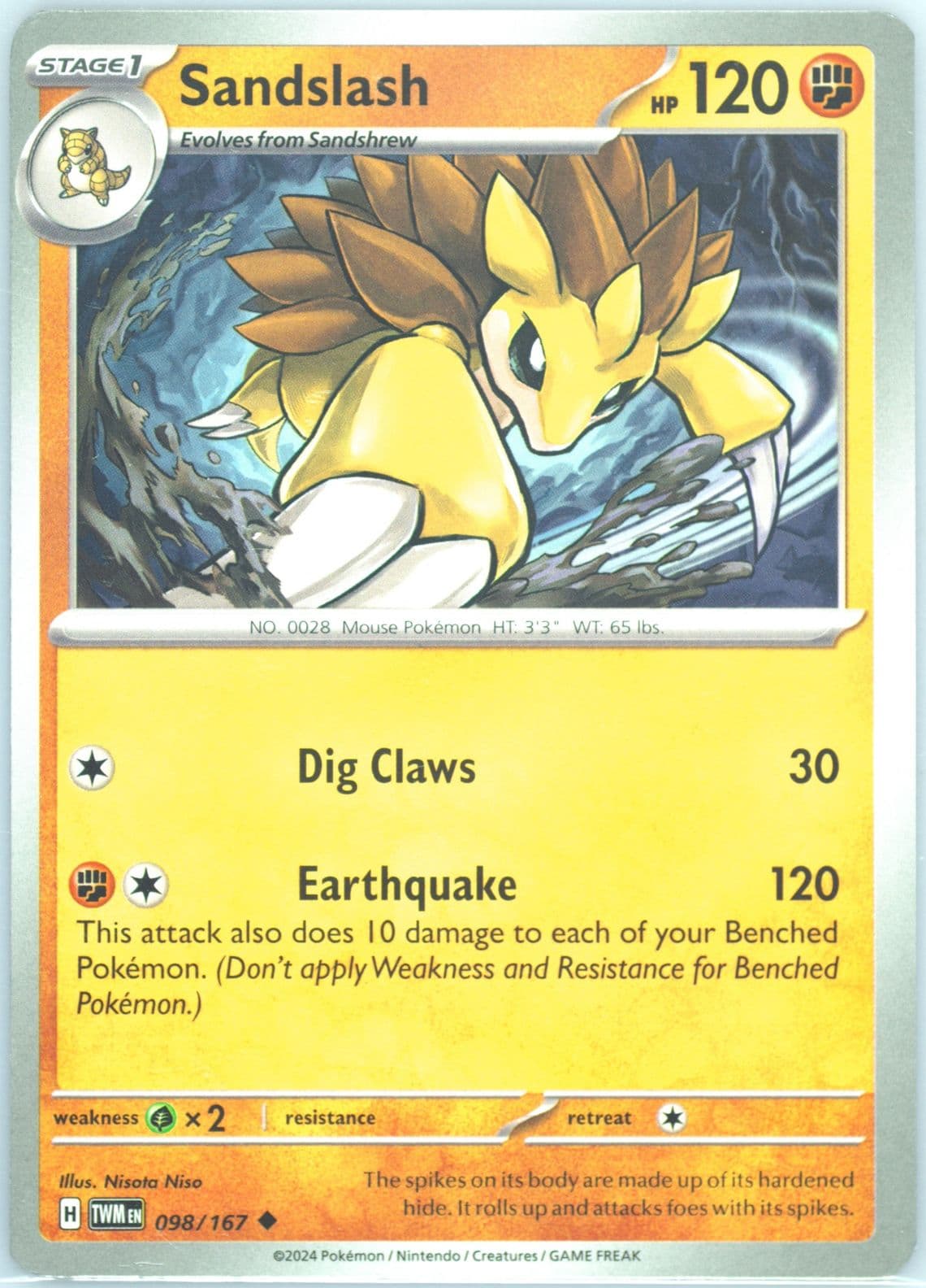 Sandslash (098) 2024 Pokemon Twm EN-Twilight Masquerade