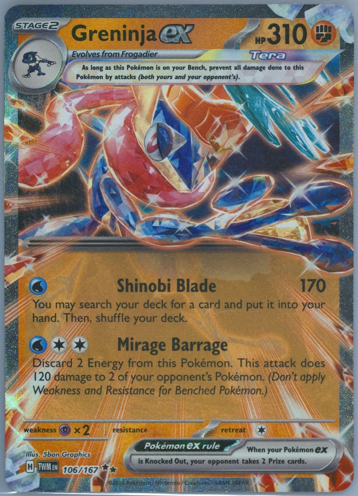 Greninja EX (106) 2024 Pokemon Twm EN-Twilight Masquerade