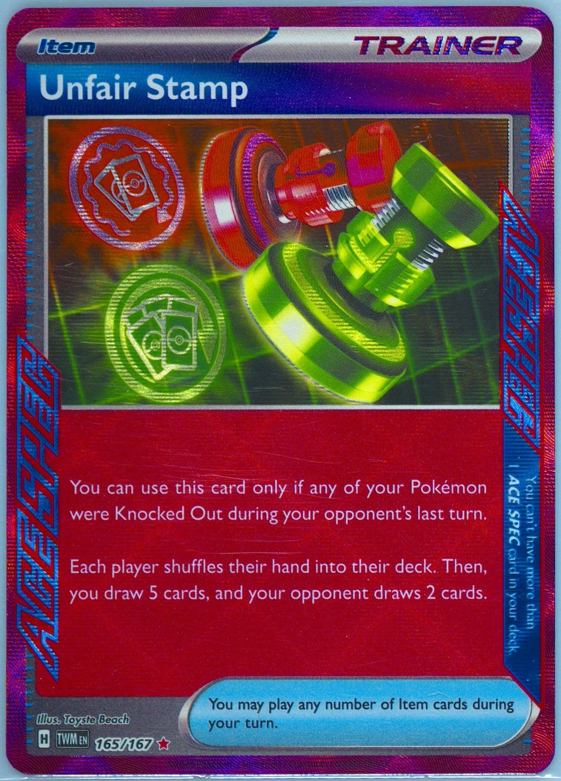 Unfair Stamp (165) 2024 Pokemon Twm EN-Twilight Masquerade