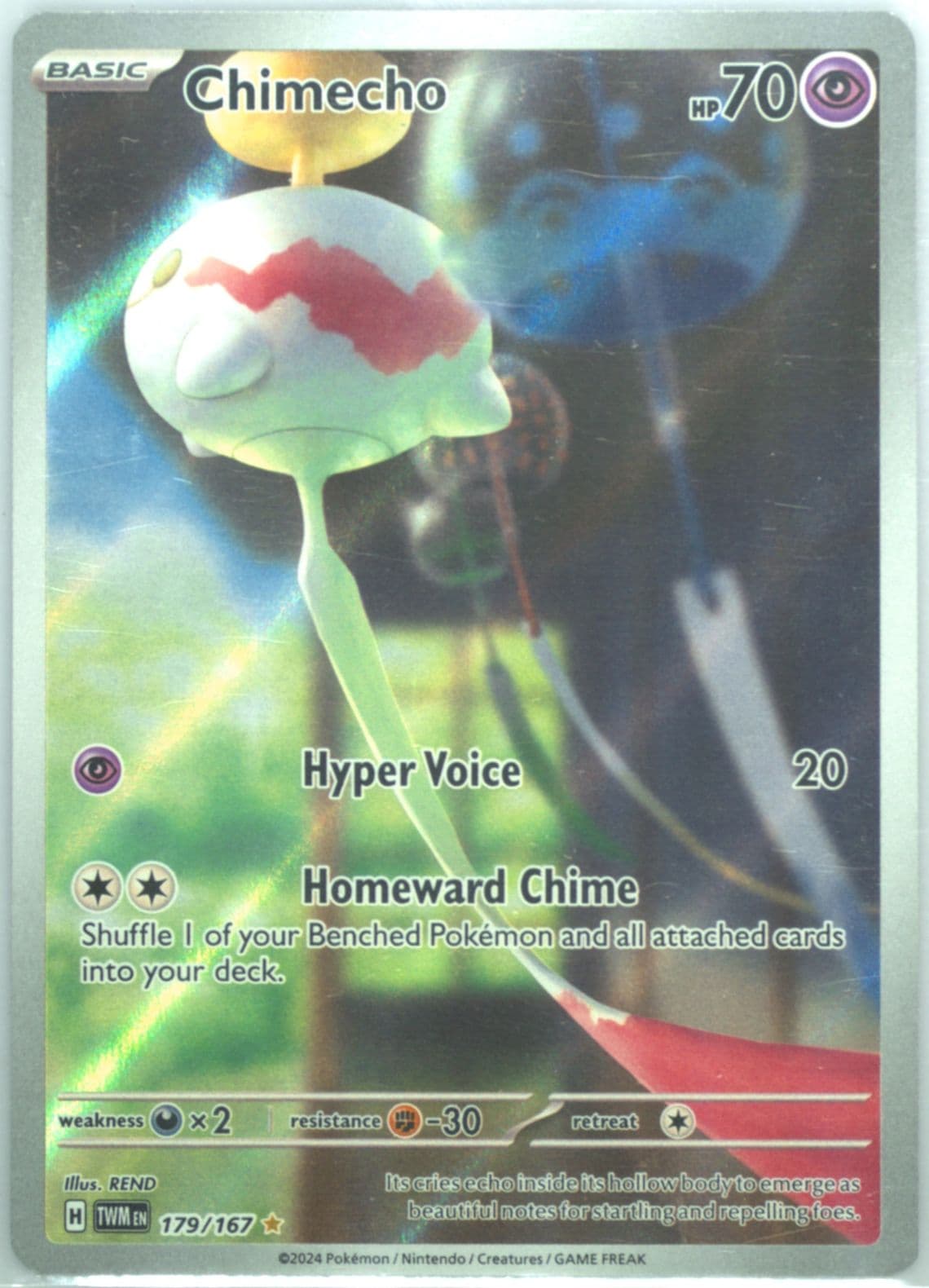 Chimecho Illustration Rare (179) 2024 Pokemon Twm EN-Twilight Masquerade