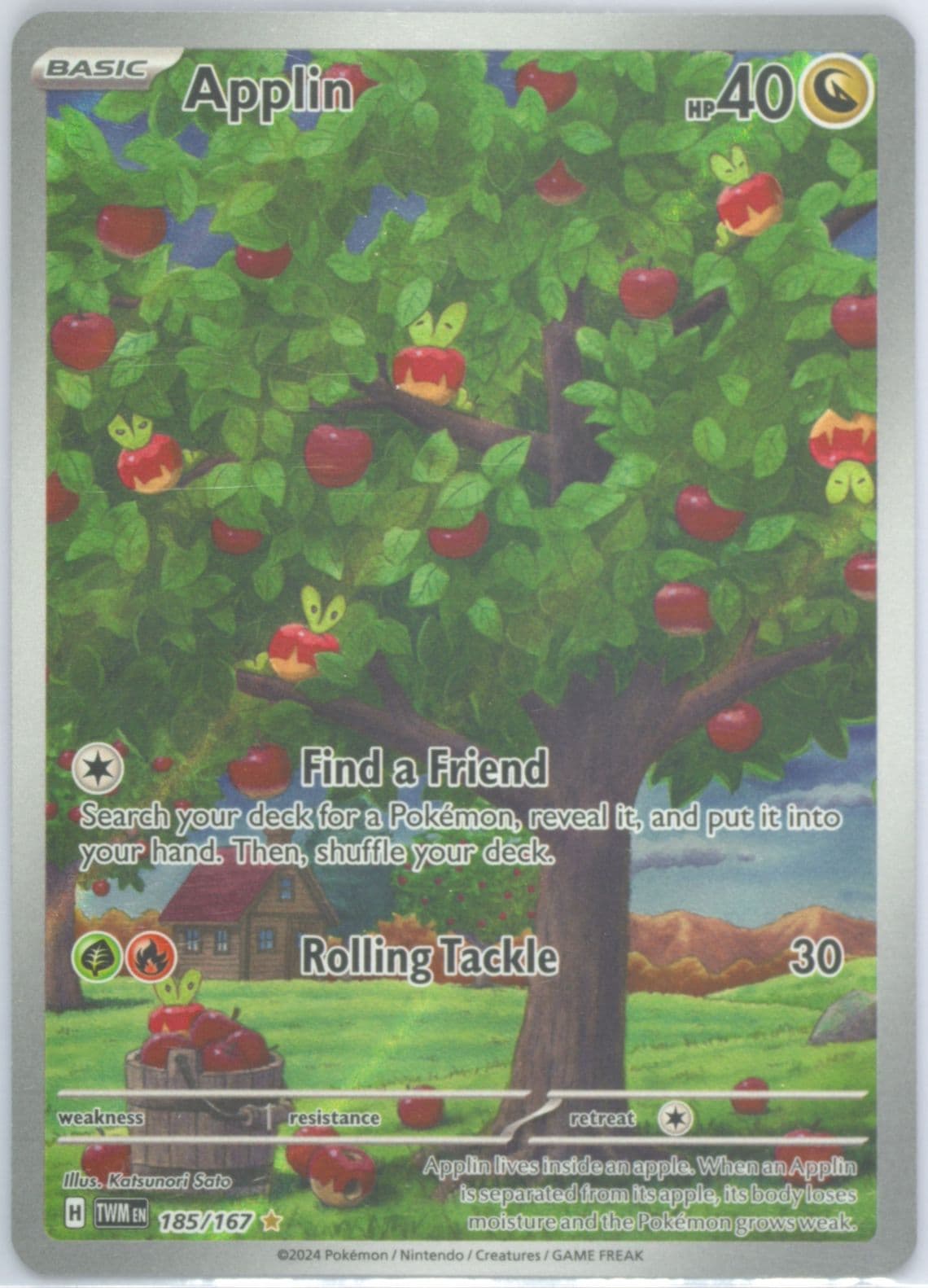 Applin Illustration Rare (185) 2024 Pokemon Twm EN-Twilight Masquerade