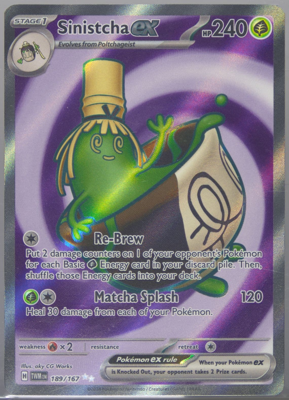 Sinistcha EX Ultra Rare (189) 2024 Pokemon Twm EN-Twilight Masquerade