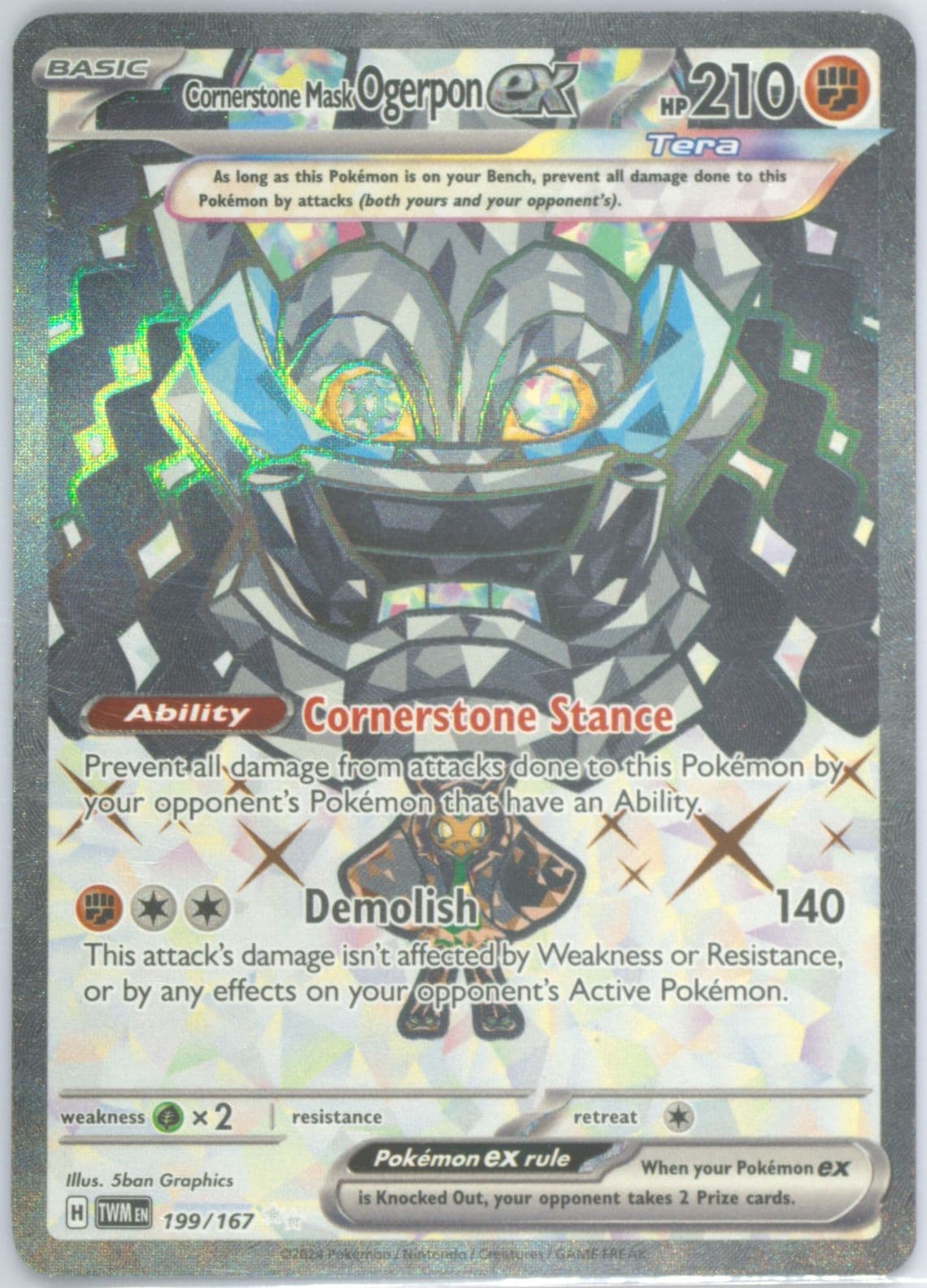 Cornerstone Mask Ogerpon EX Ultra Rare (199) 2024 Pokemon Twm EN-Twilight Masquerade