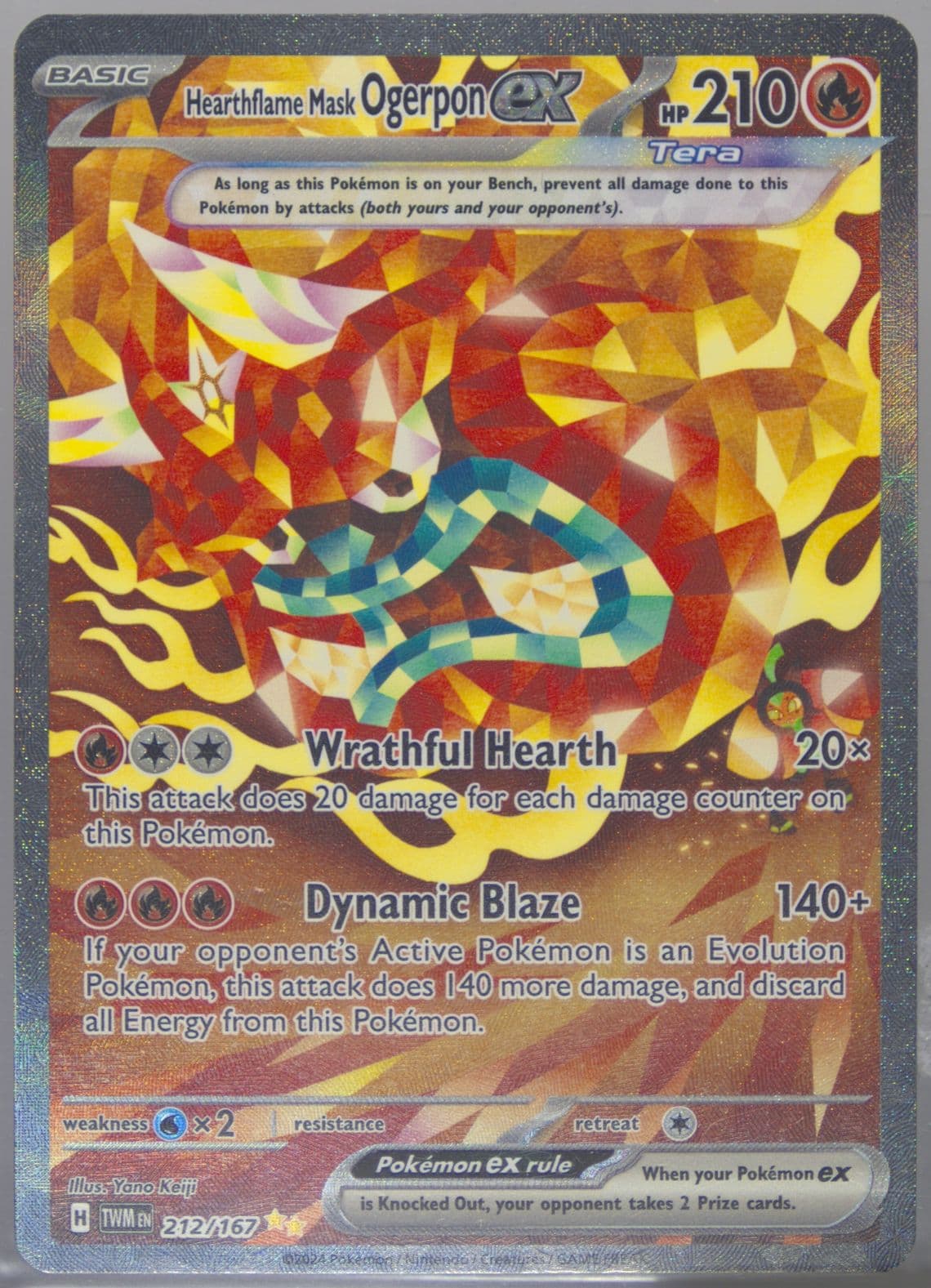 Hearthflame Mask Ogerpon EX Special Illustration Rare (212) 2024 Pokemon Twm EN-Twilight Masquerade