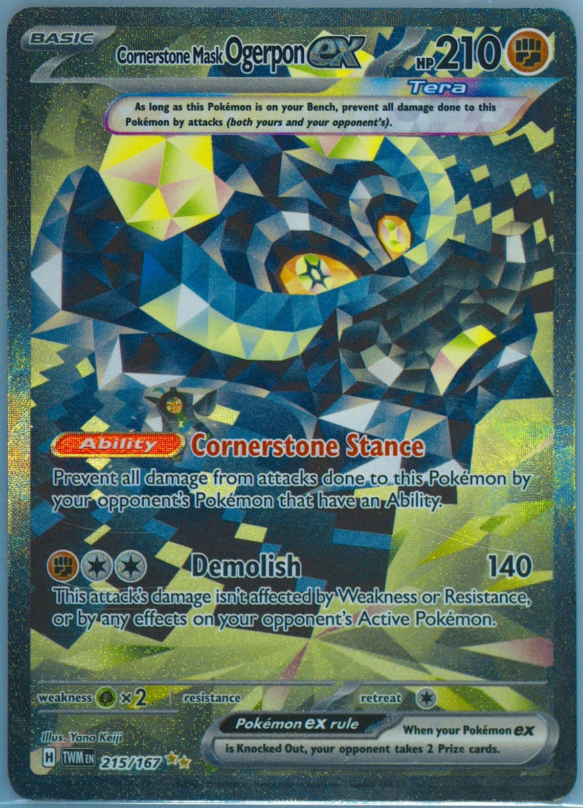 Cornerstone Mask Ogerpon EX Special Illustration Rare (215) 2024 Pokemon Twm EN-Twilight Masquerade
