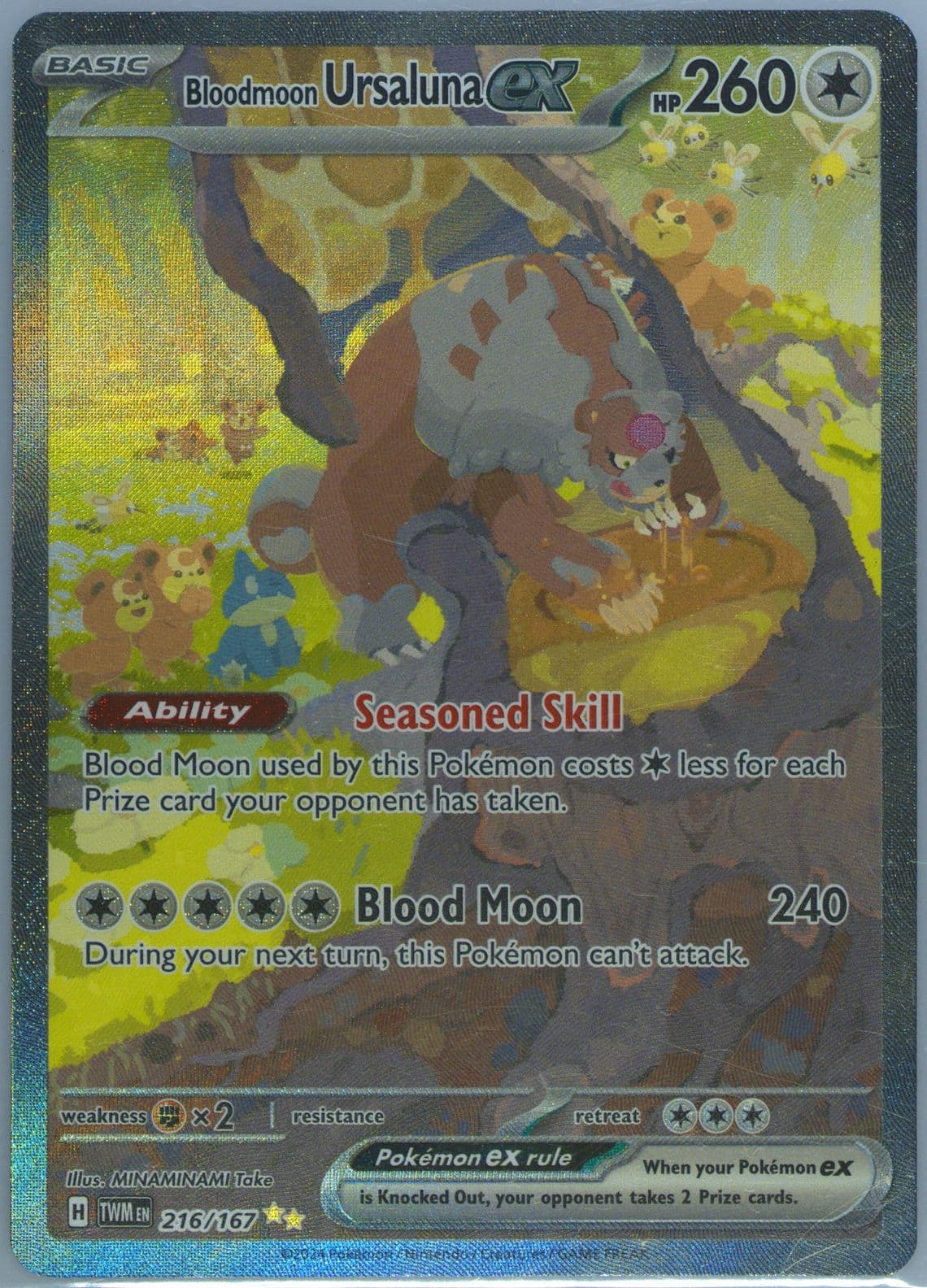 Bloodmoon Ursaluna EX Special Illustration Rare (216) 2024 Pokemon Twm EN-Twilight Masquerade