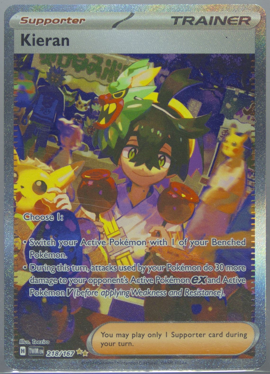 Kieran Special Illustration Rare (218) 2024 Pokemon Twm EN-Twilight Masquerade