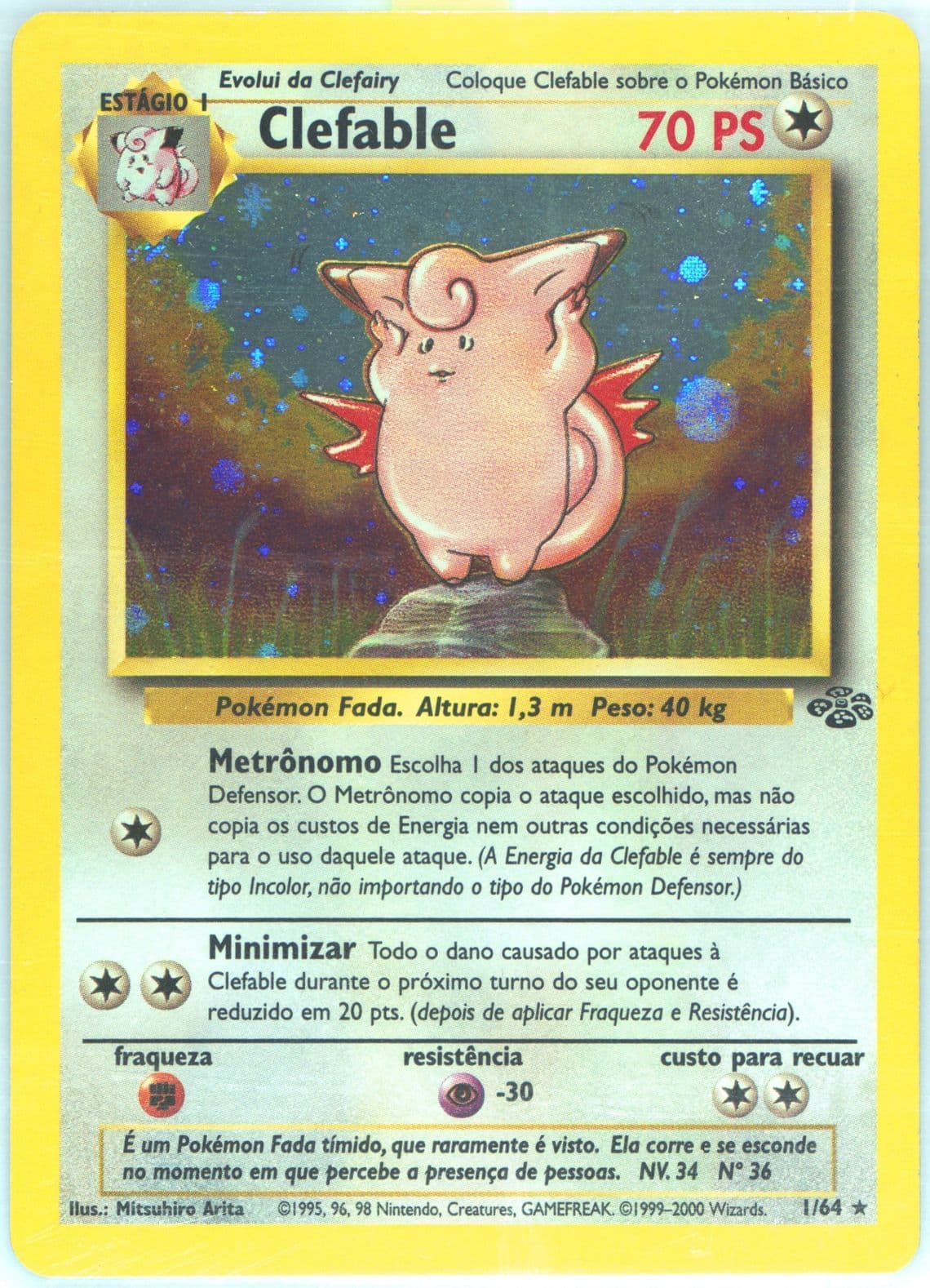 Clefable-Holo (1) 2000 Pokemon Portuguese Jungle