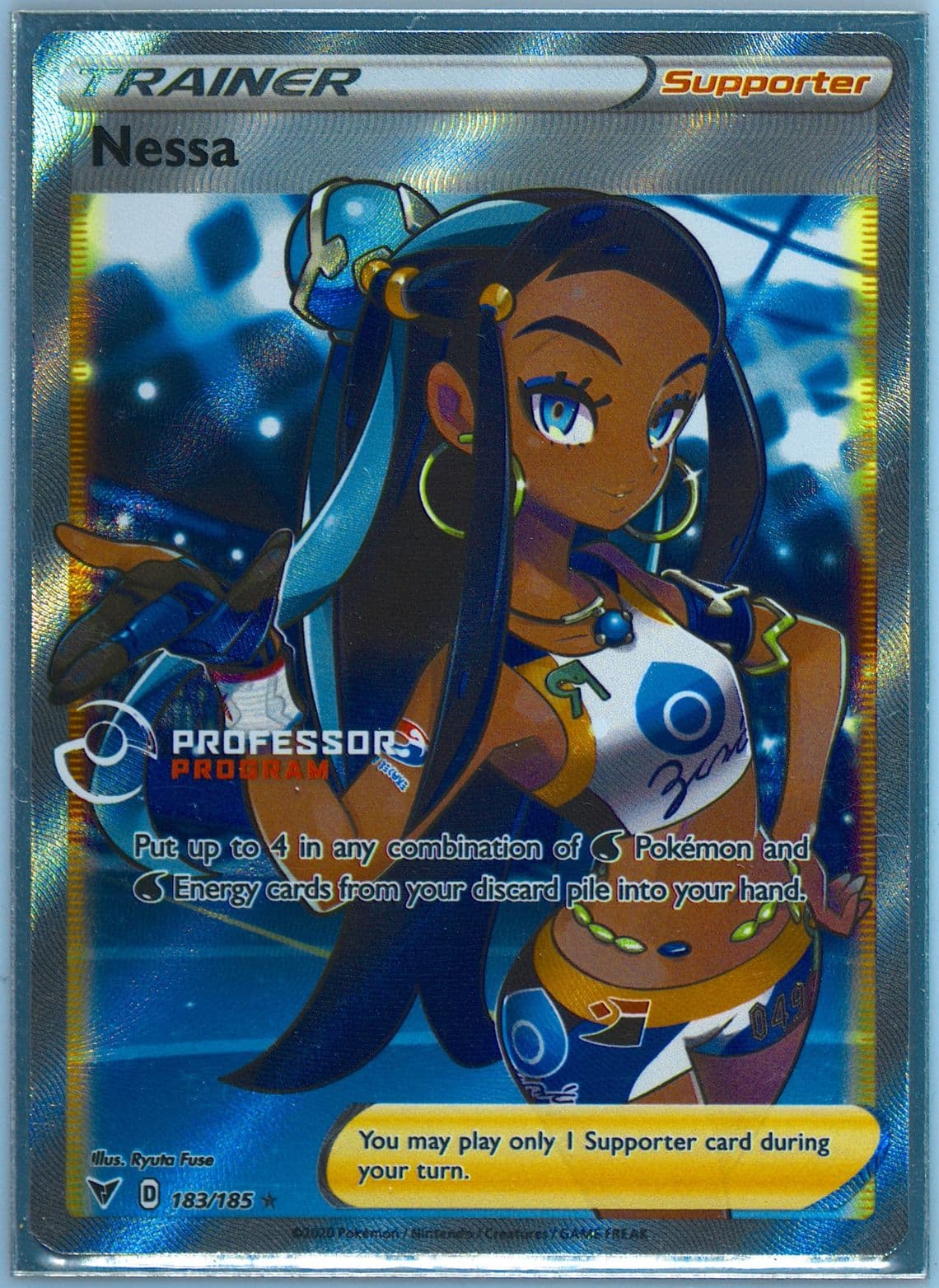 Full Art/Nessa 2021 Professor Program Award (183) 2020 Pokemon Sword & Shield Vivid Voltage