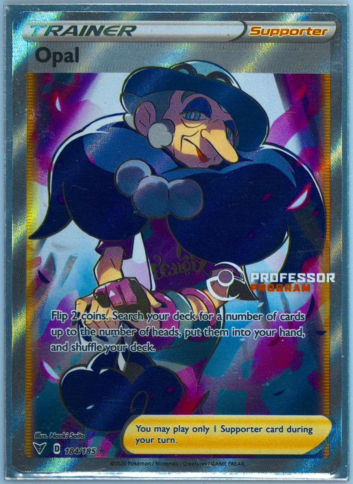 Full Art/Opal 2021 Professor Program Award (184) 2020 Pokemon Sword & Shield Vivid Voltage