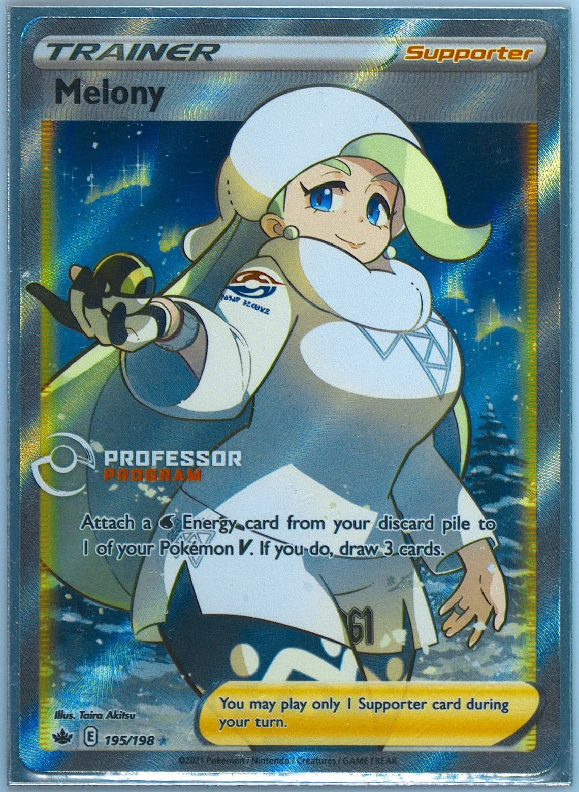 Full Art/Melony 2021 Professor Program Award (195) 2021 Pokemon Sword & Shield Chilling Reign