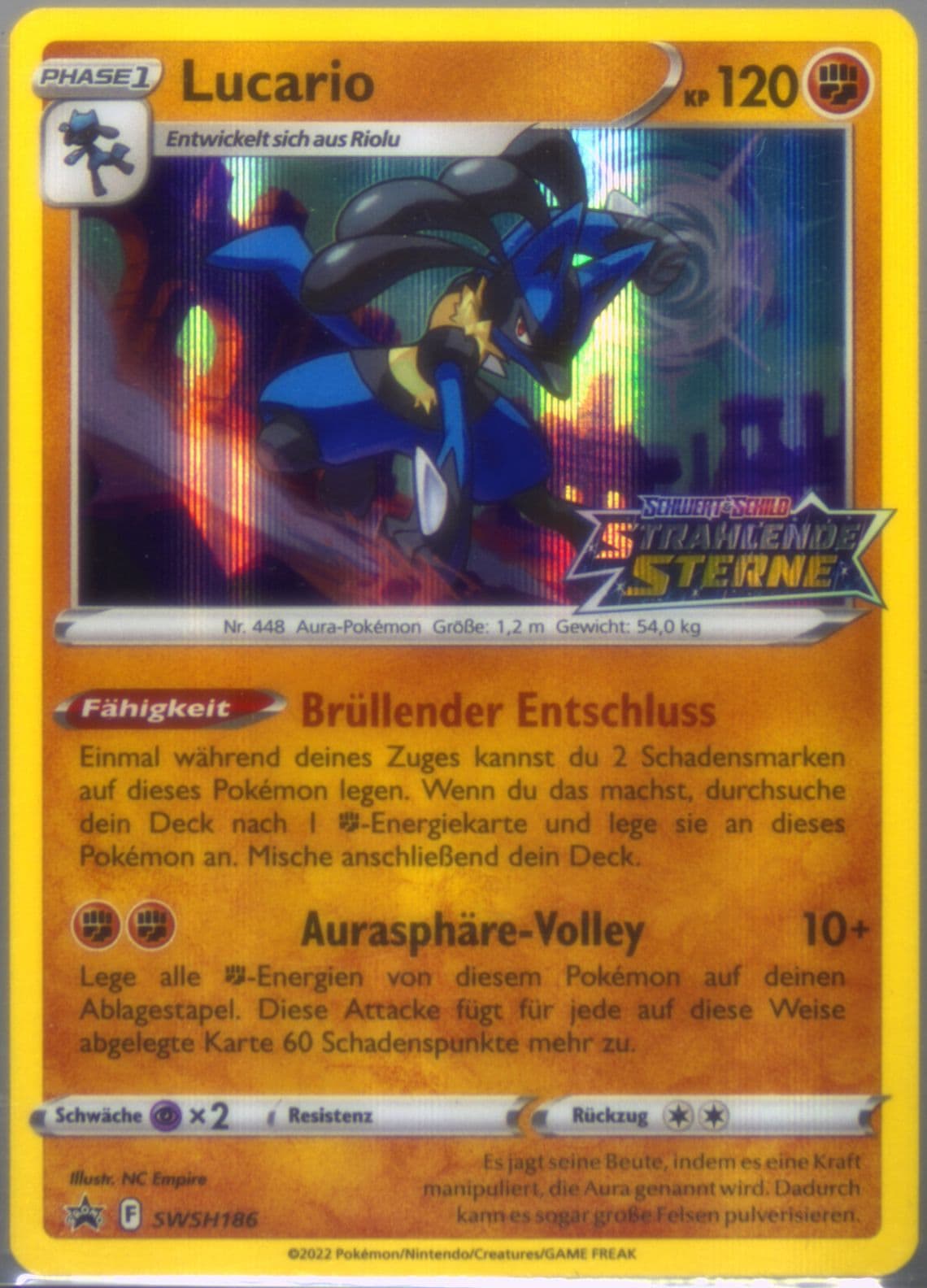 Lucario Prerelease-German (186) 2022 Pokemon Swsh Black Star Promo