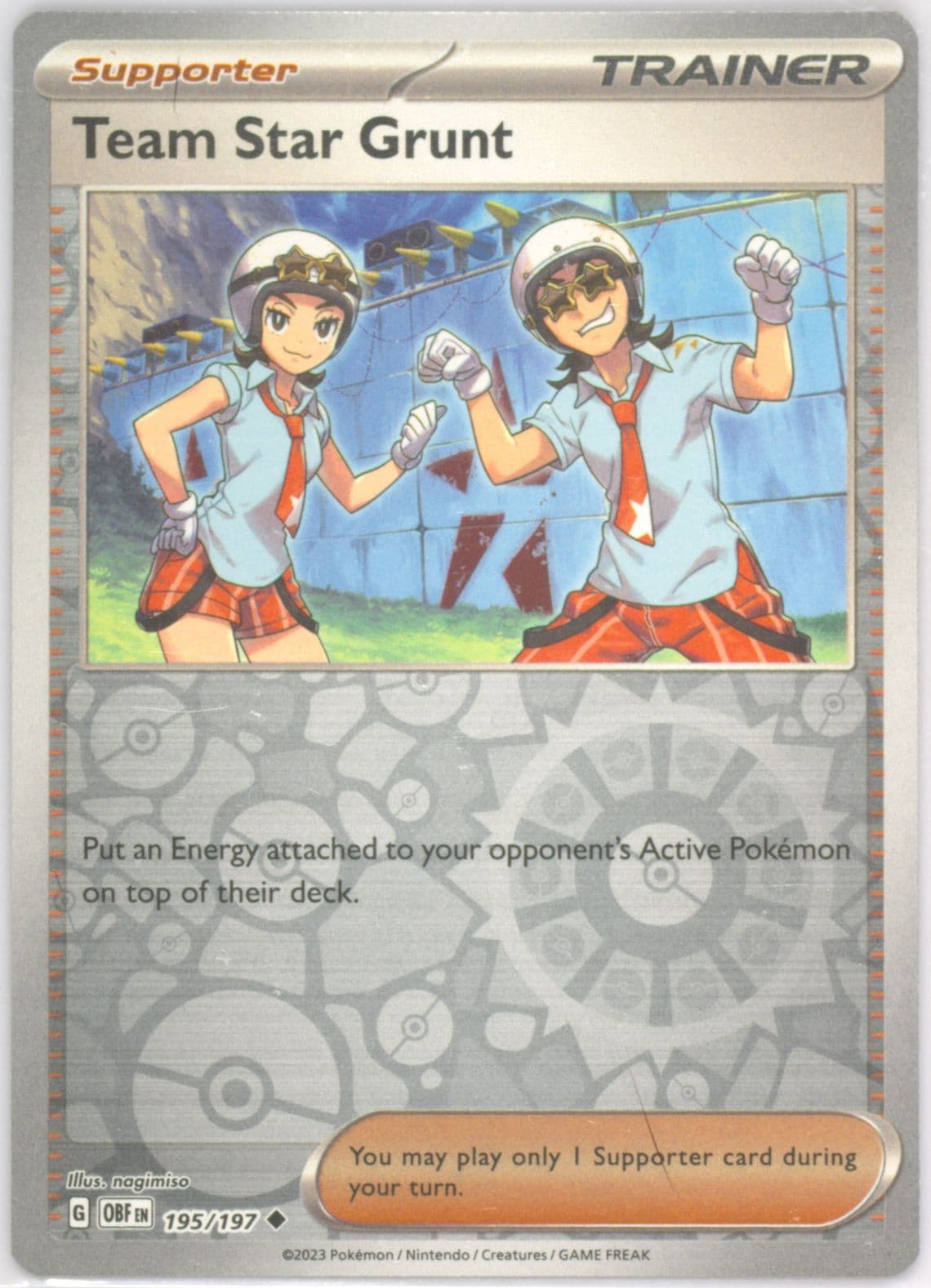 Team Star Grunt Reverse Holo (195) 2023 Pokemon Obf EN-Obsidian Flames