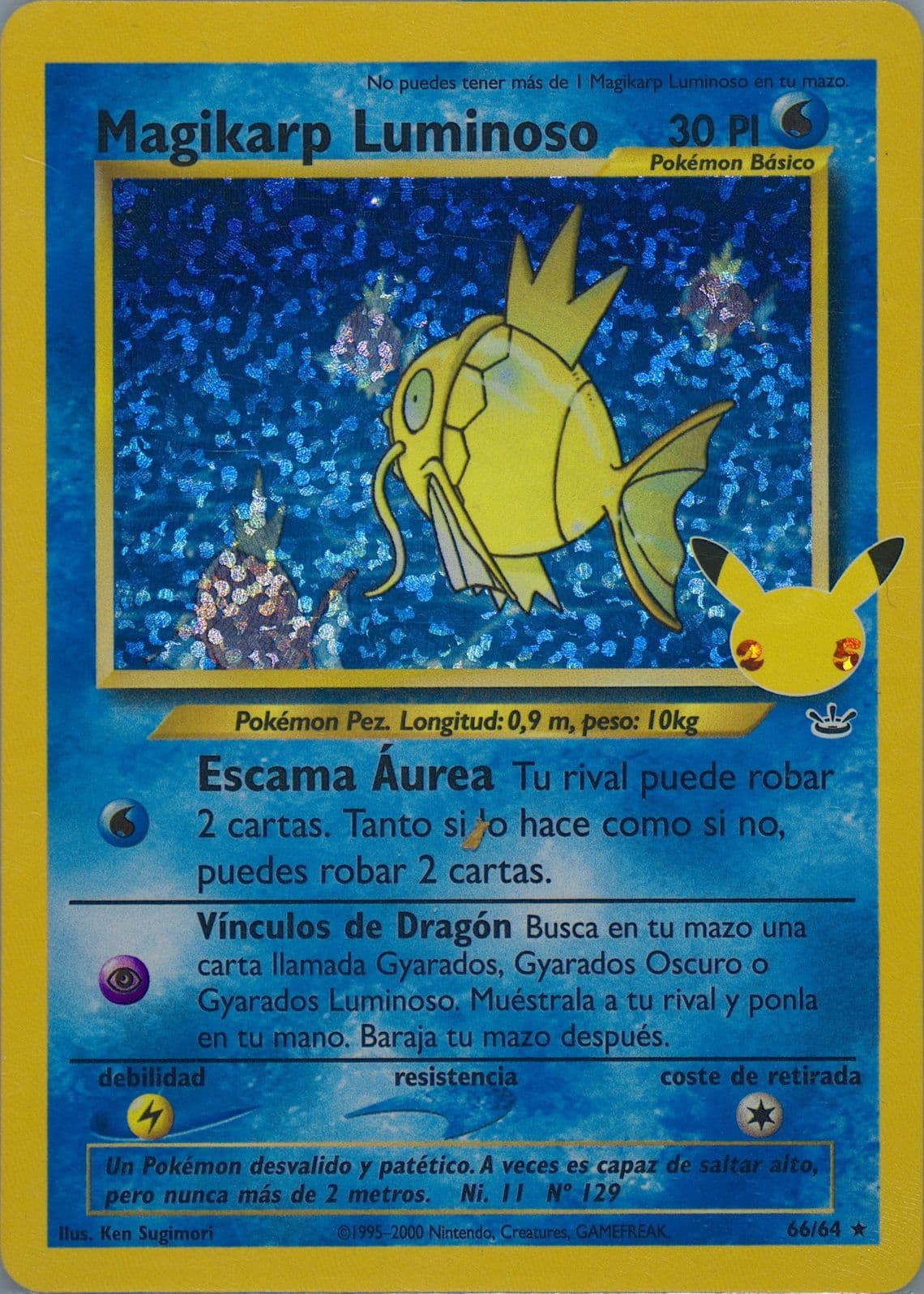 Magikarp Luminoso-Holo Spanish (66) 2021 Pokemon Celebrations Classic Collection