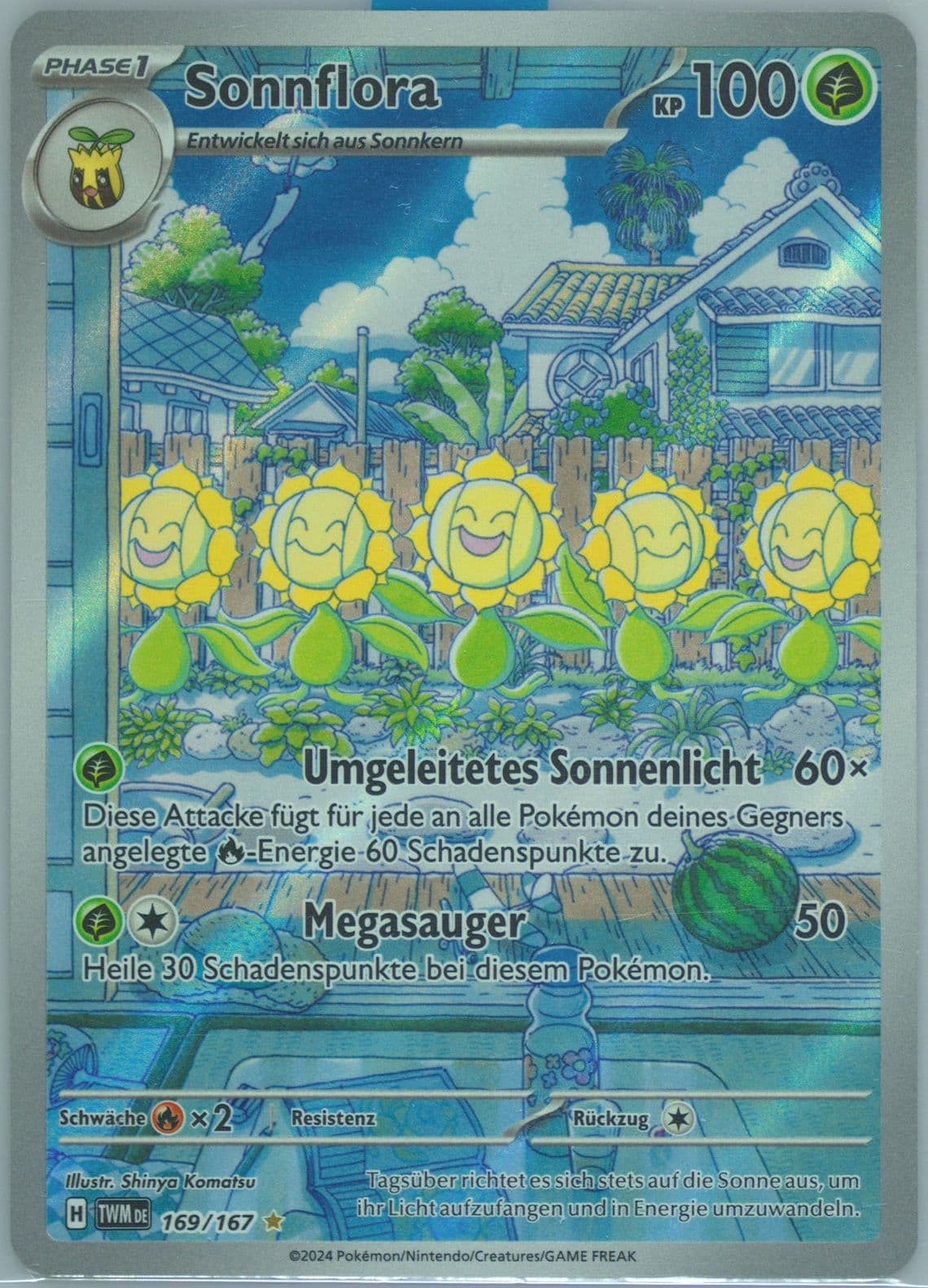 Sunflora Illustration Rare (169) 2024 Pokemon German Twm de-Twilight Masquerade
