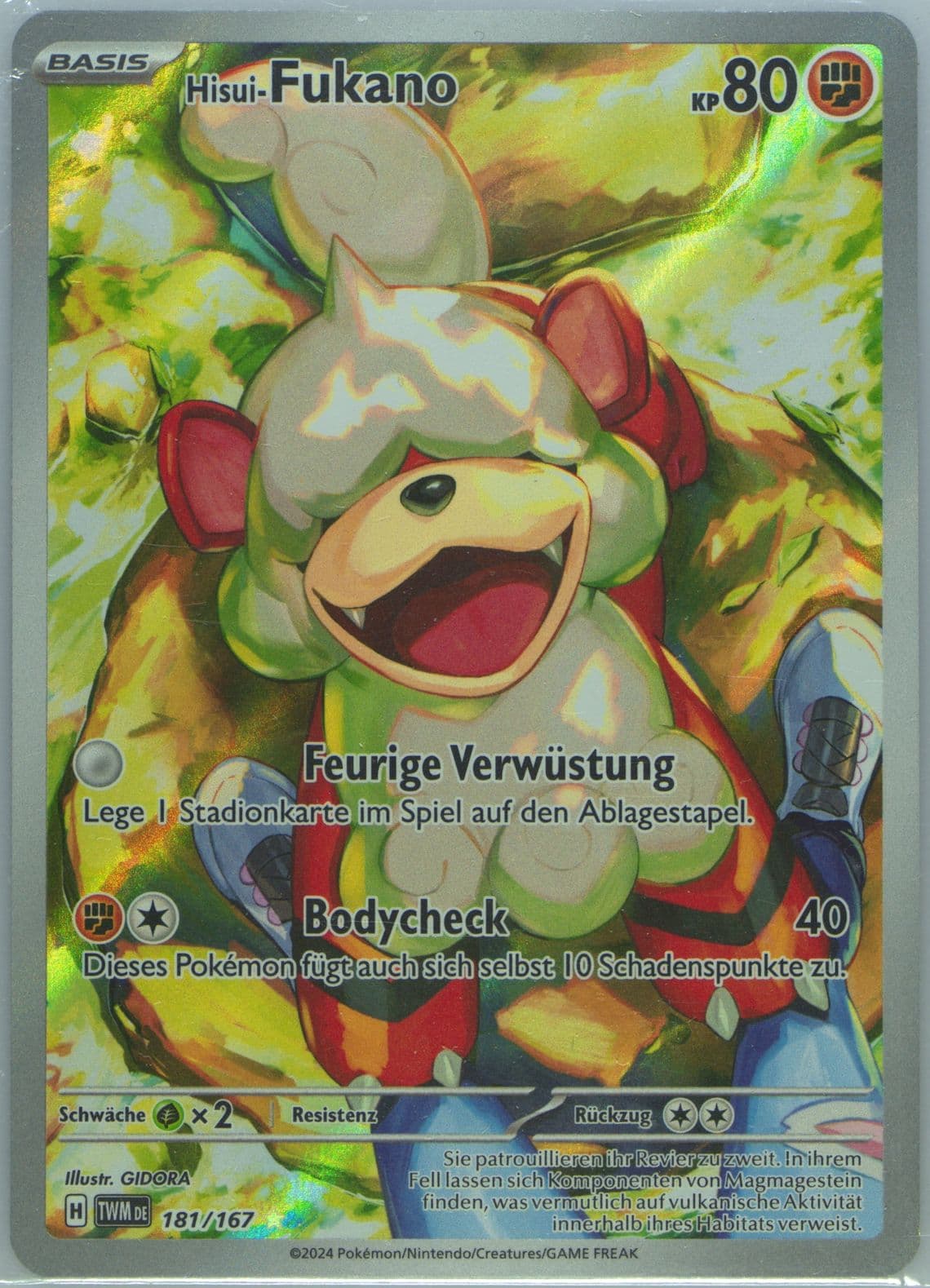 Hisuian Growlithe Illustration Rare (181) 2024 Pokemon German Twm de-Twilight Masquerade