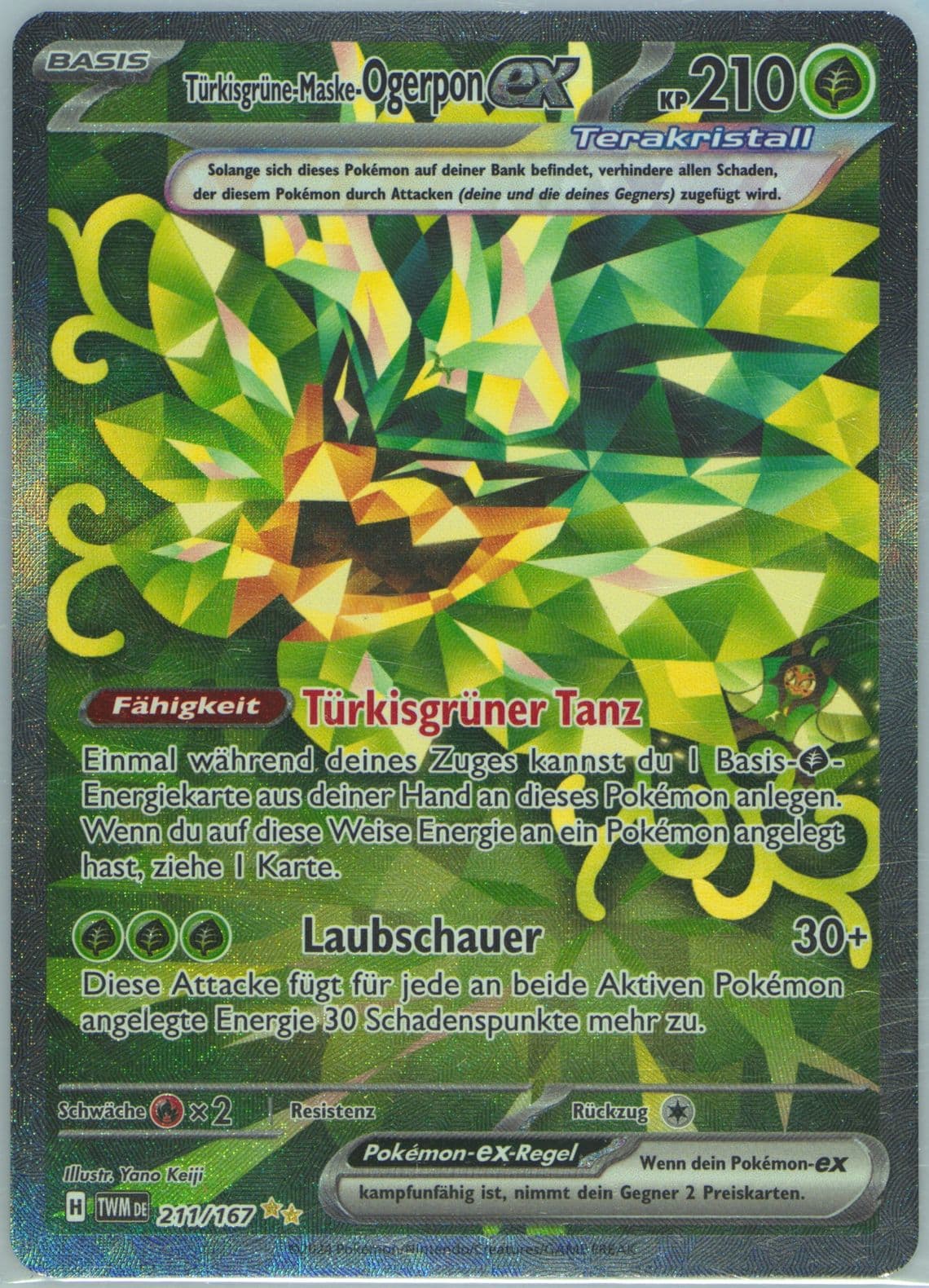 Teal Mask Ogerpon EX Special Illustration Rare (211) 2024 Pokemon German Twm de-Twilight Masquerade