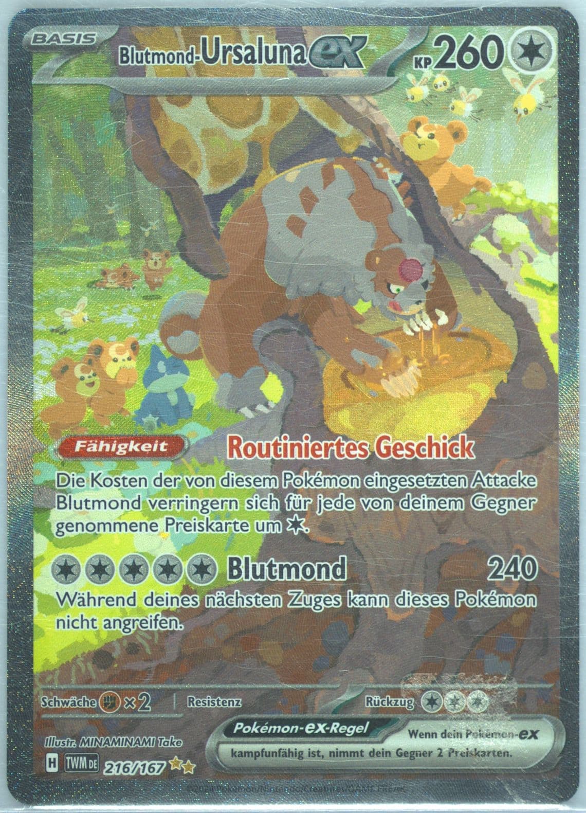 Bloodmoon Ursaluna EX Special Illustration Rare (216) 2024 Pokemon German Twm de-Twilight Masquerade
