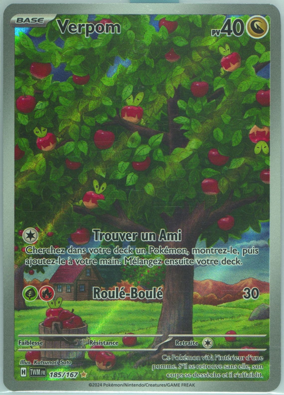 Applin Illustration Rare (185) 2024 Pokemon French Twm FR-Twilight Masquerade