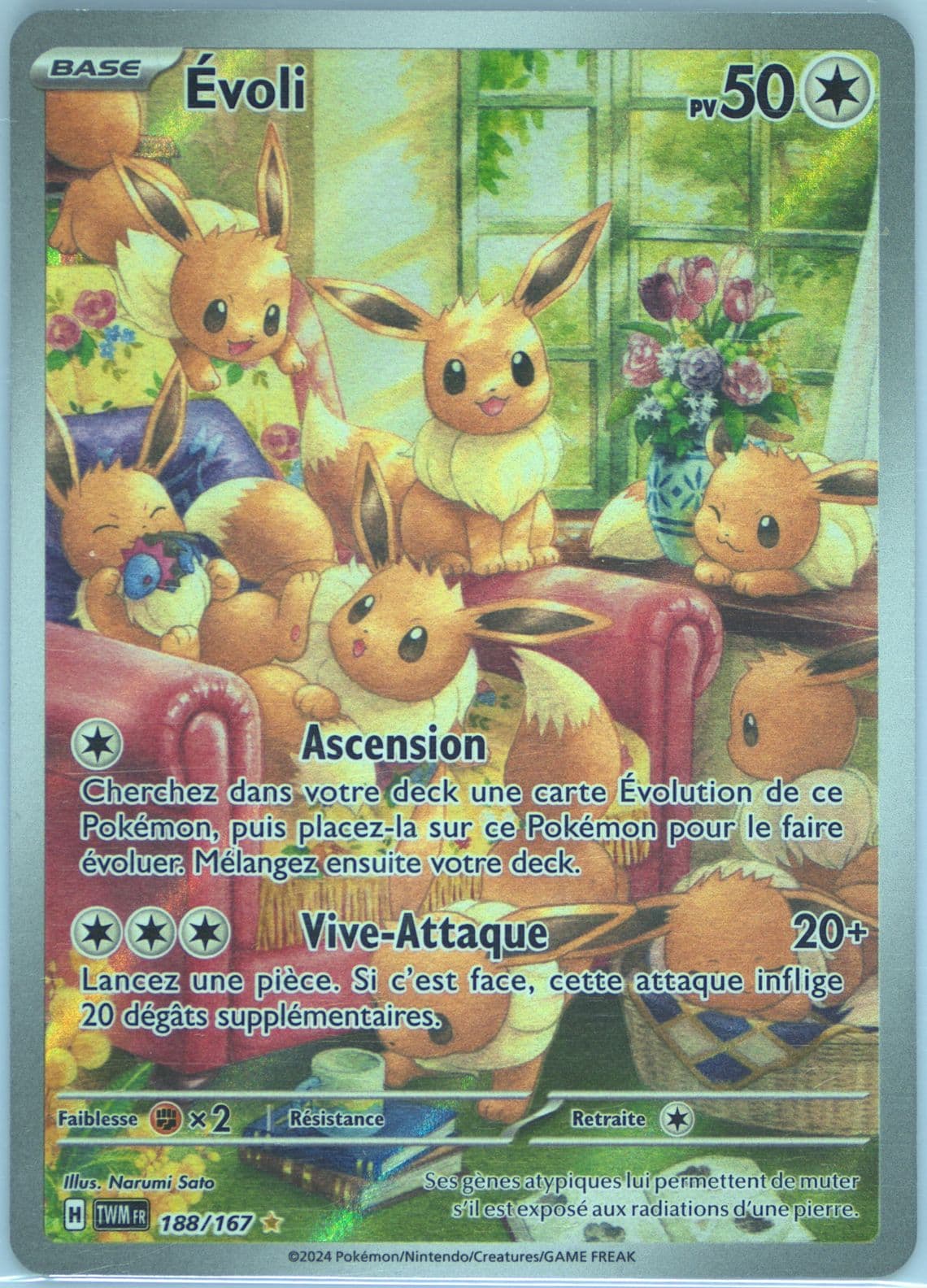 Eevee Illustration Rare (188) 2024 Pokemon French Twm FR-Twilight Masquerade