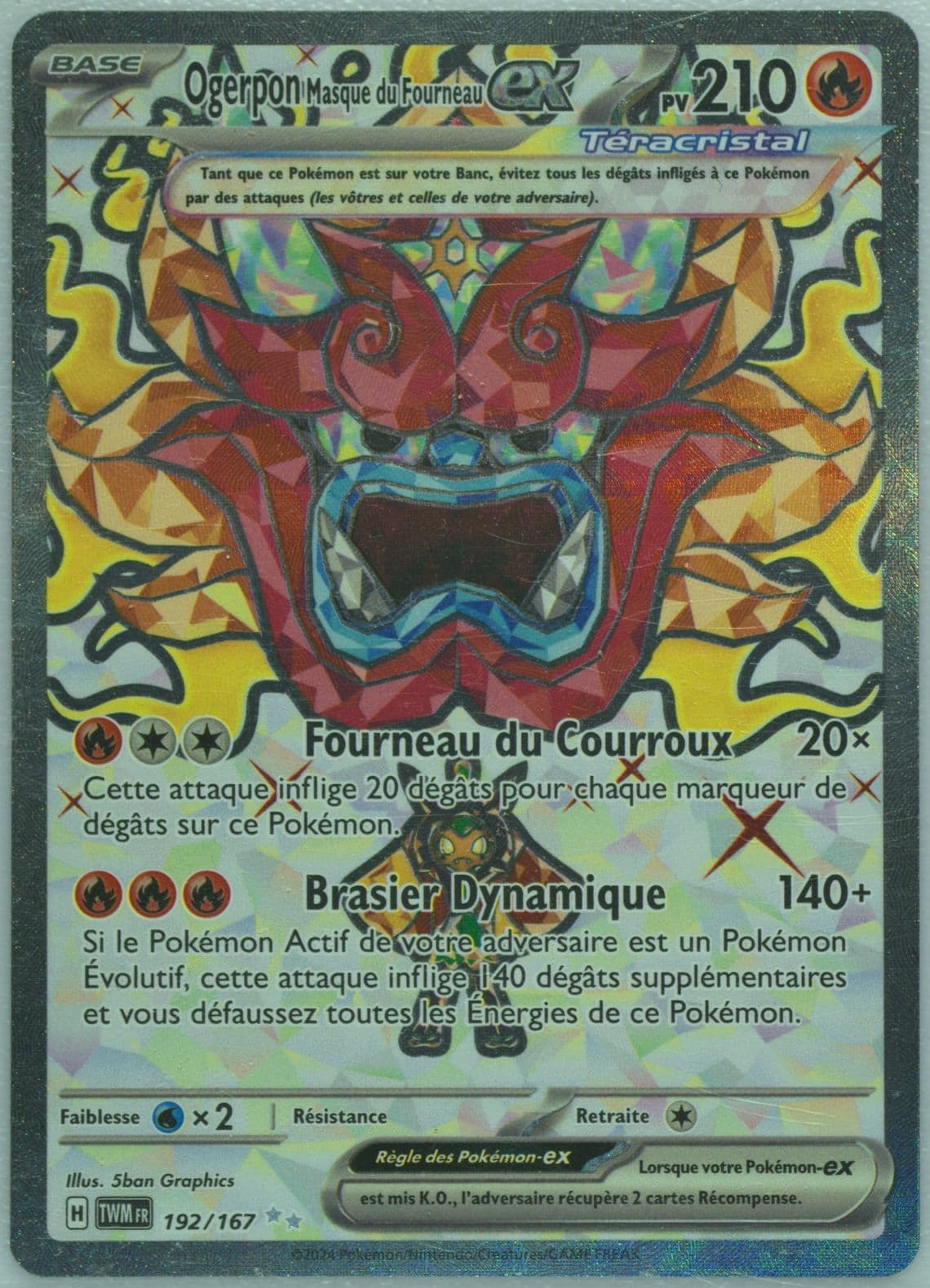 Hearthflame Mask Ogerpon EX Ultra Rare (192) 2024 Pokemon French Twm FR-Twilight Masquerade