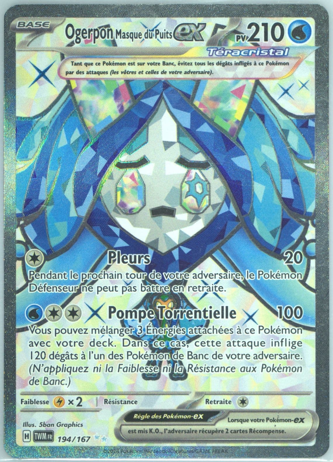 Wellspring Mask Ogerpon EX Ultra Rare (194) 2024 Pokemon French Twm FR-Twilight Masquerade