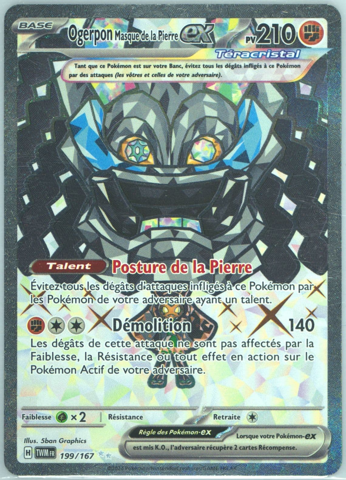 Cornerstone Mask Ogerpon EX Ultra Rare (199) 2024 Pokemon French Twm FR-Twilight Masquerade