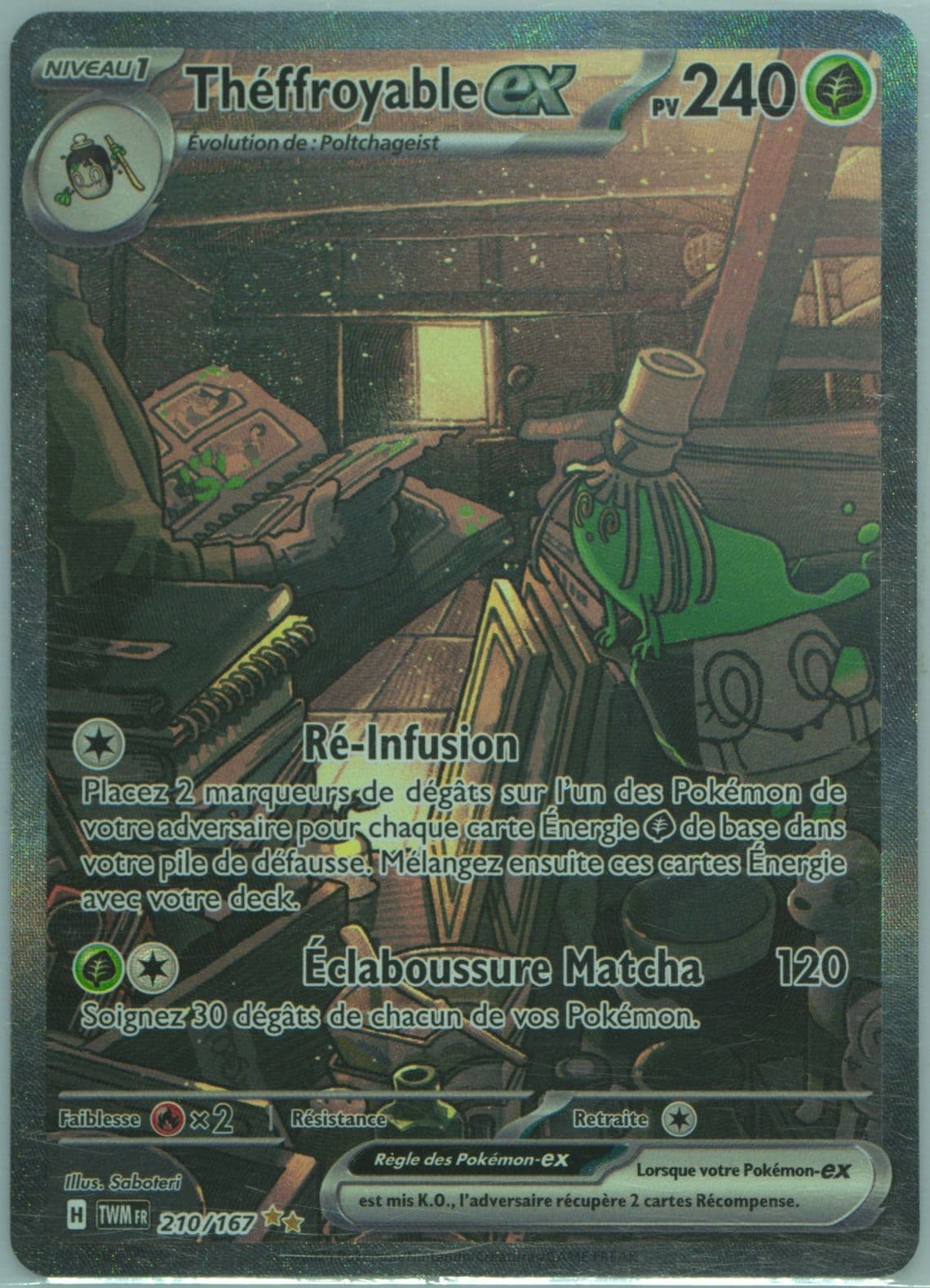 Sinistcha EX Special Illustration Rare (210) 2024 Pokemon French Twm FR-Twilight Masquerade