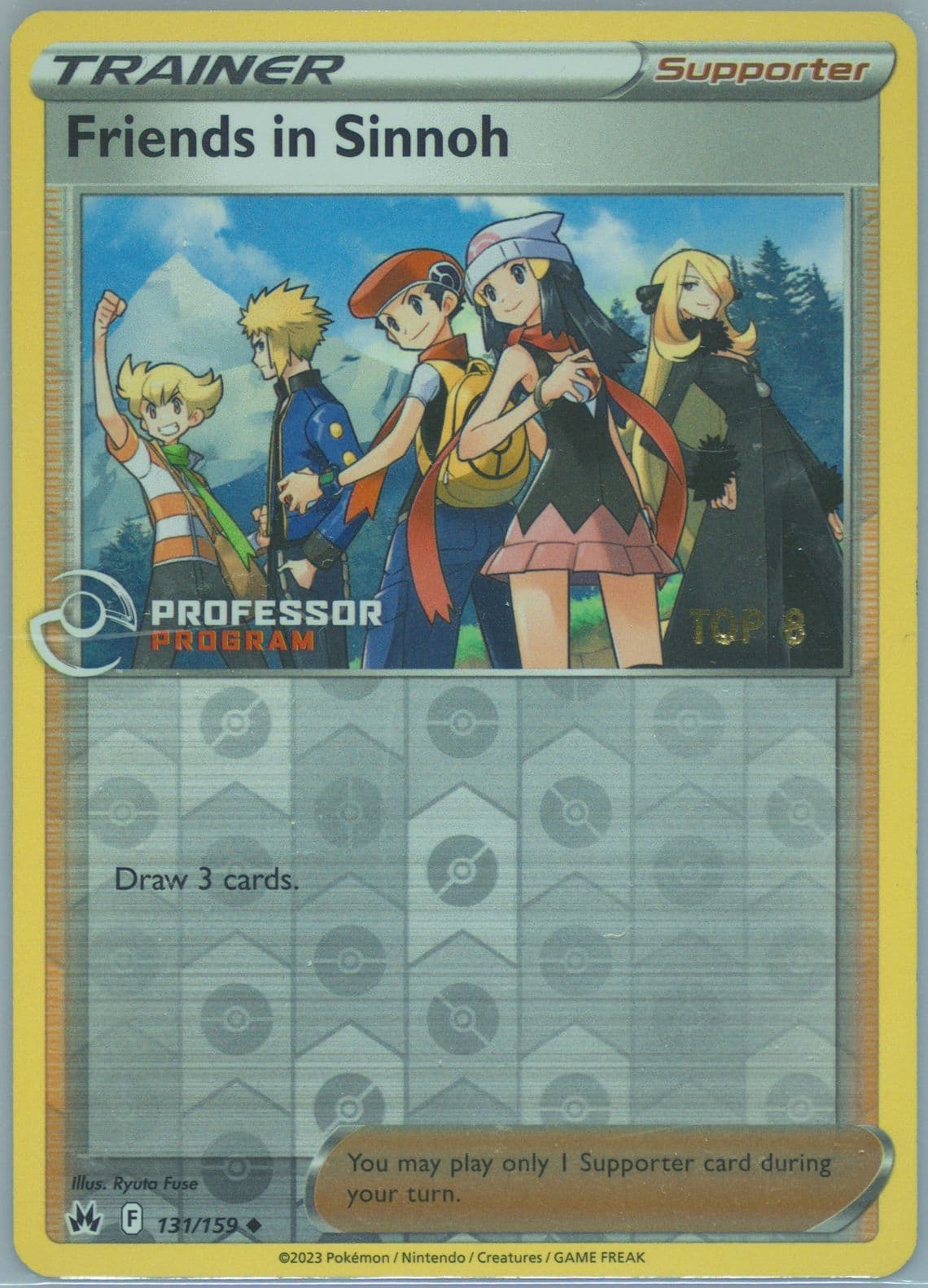 Friends in Sinnoh-Reverse Foil Professor Program-Top 8 (131) 2023 Pokemon Sword and Shield Crown Zenith