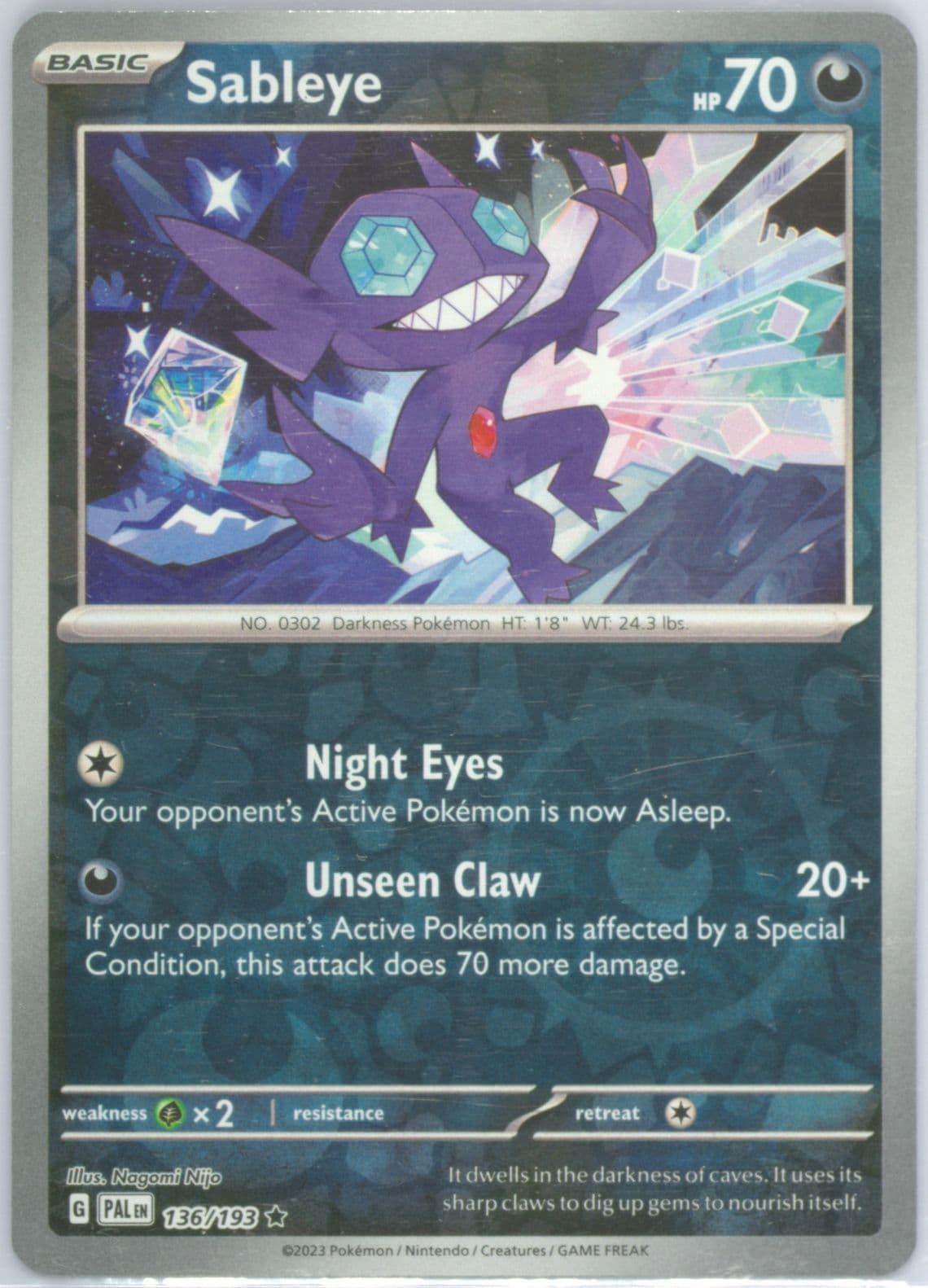 Sableye Reverse Holo (136) 2023 Pokemon Pal EN-Paldea Evolved