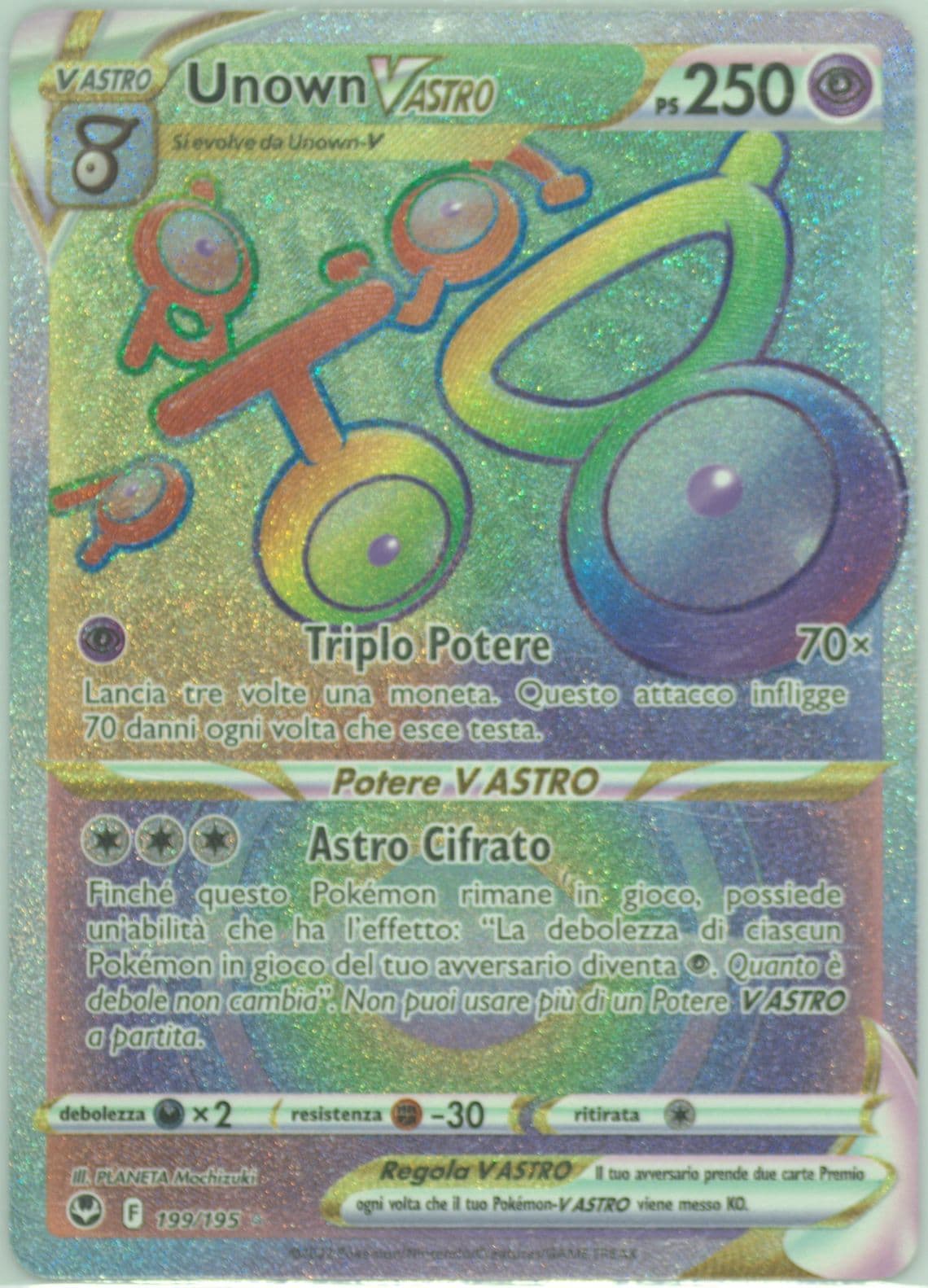 Full Art/Unown Vastro Italian-Secret (199) 2022 Pokemon Sword & Shield Silver Tempest
