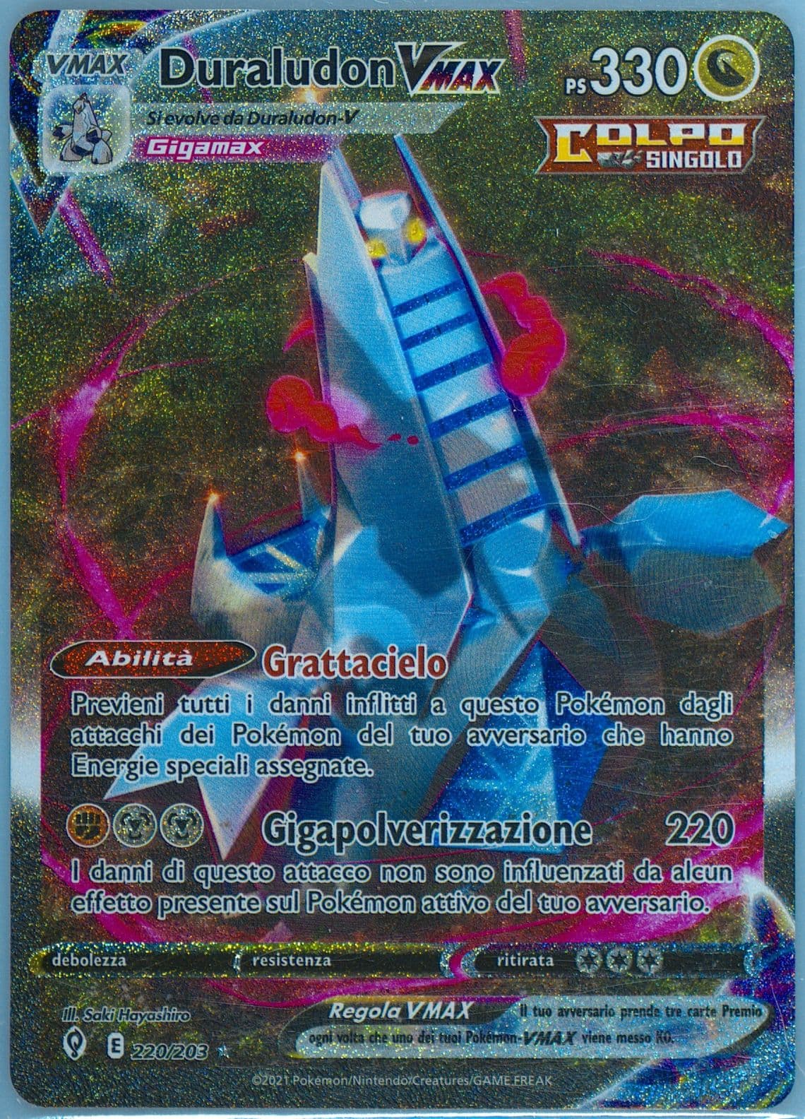 Full Art/Duraludon Vmax Italian-Secret (220) 2021 Pokemon Sword & Shield Evolving Skies