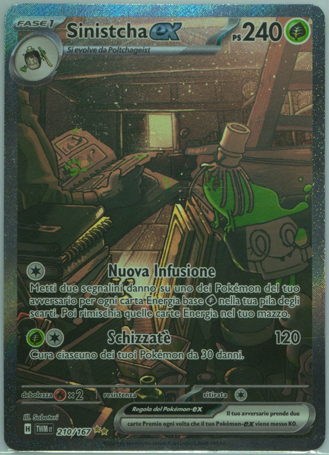 Sinistcha EX Special Illustration Rare (210) 2024 Pokemon Italian Twm It-Twilight Masquerade