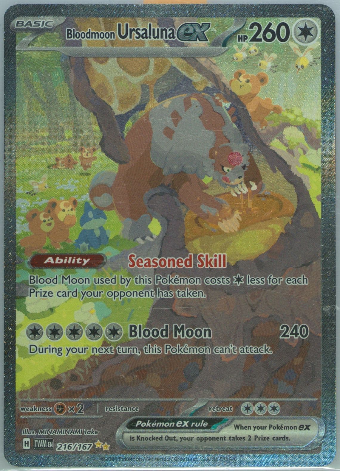 Bloodmoon Ursaluna EX Special Illustration Rare (216) 2024 Pokemon Italian Twm It-Twilight Masquerade