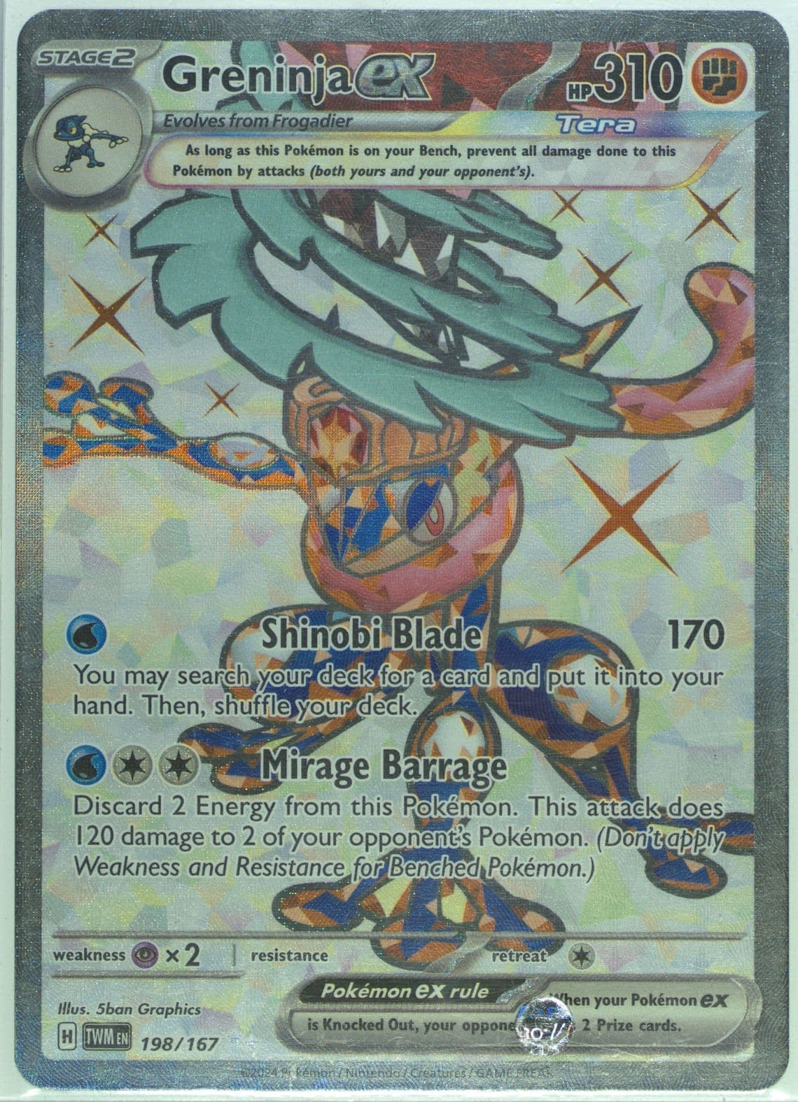 Greninja EX Ultra Rare (198) 2024 Pokemon Italian Twm It-Twilight Masquerade